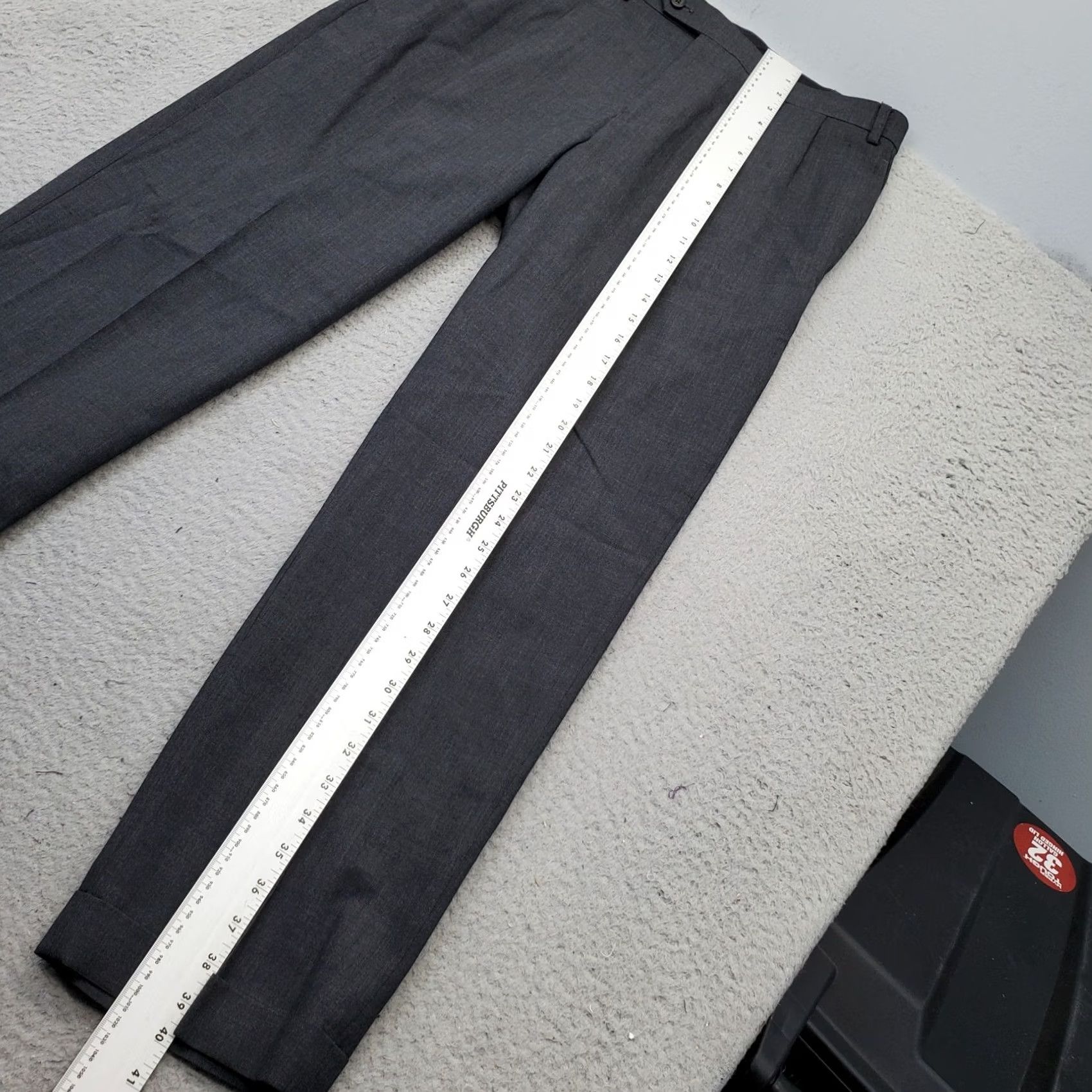 Ralph Lauren Lauren Ralph Lauren Mens Dress Pants 35 Charcoal Gray Regular Inseam 30.5 Formal Total Comfort Size US 35 - 3 Thumbnail