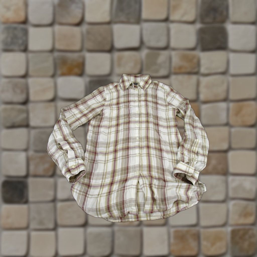 Ralph Lauren VINTAGE Lauren Ralph Lauren Shirt Womens XS White Plaid Button-Up Long Sleeve Collared Regular Fit Adult Womens Size XS / US 0-2 / IT 36-38 - 1 Thumbnail
