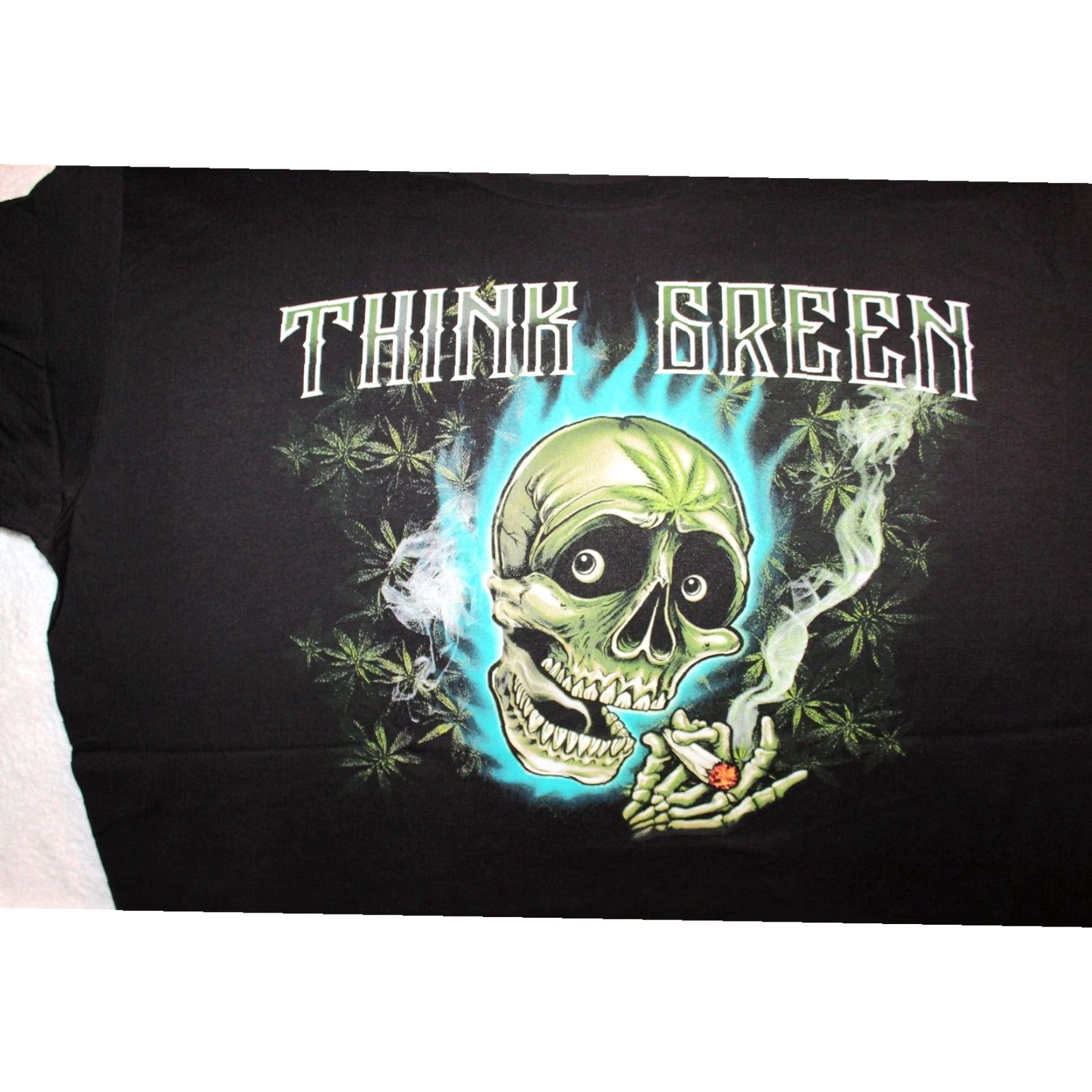 Vintage Skull Skeleton Smoking Mens Black XL Extra Large T Shirt Size US XL / EU 56 / 4 - 2 Thumbnail