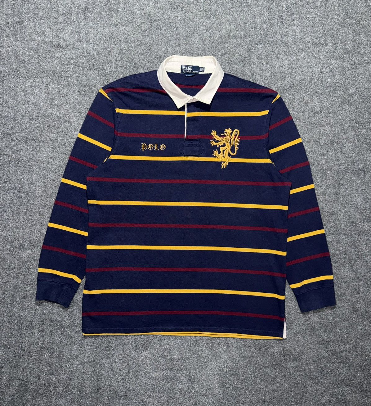 Polo Ralph Lauren Polo Ralph Lauren Striped Lion Crest Rugby XXL Size US XXL / EU 58 / 5 - 1 Thumbnail