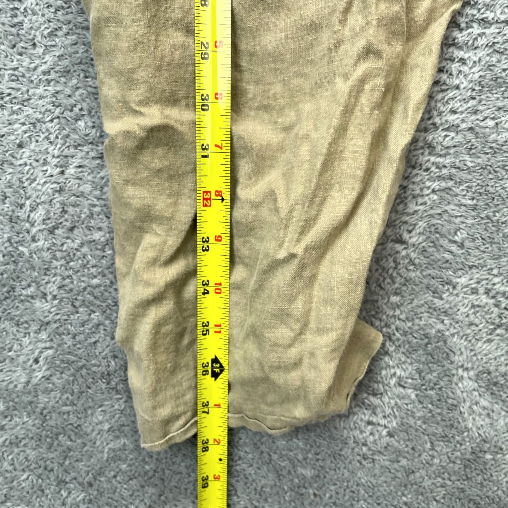 Vintage Caribbean Linen Pants Mens Beige Cargo Straight Leg Resort Wear 36x29 Casual Travel Summer Breathable Comfort Pockets Size US 36 / EU 52 - 6 Thumbnail