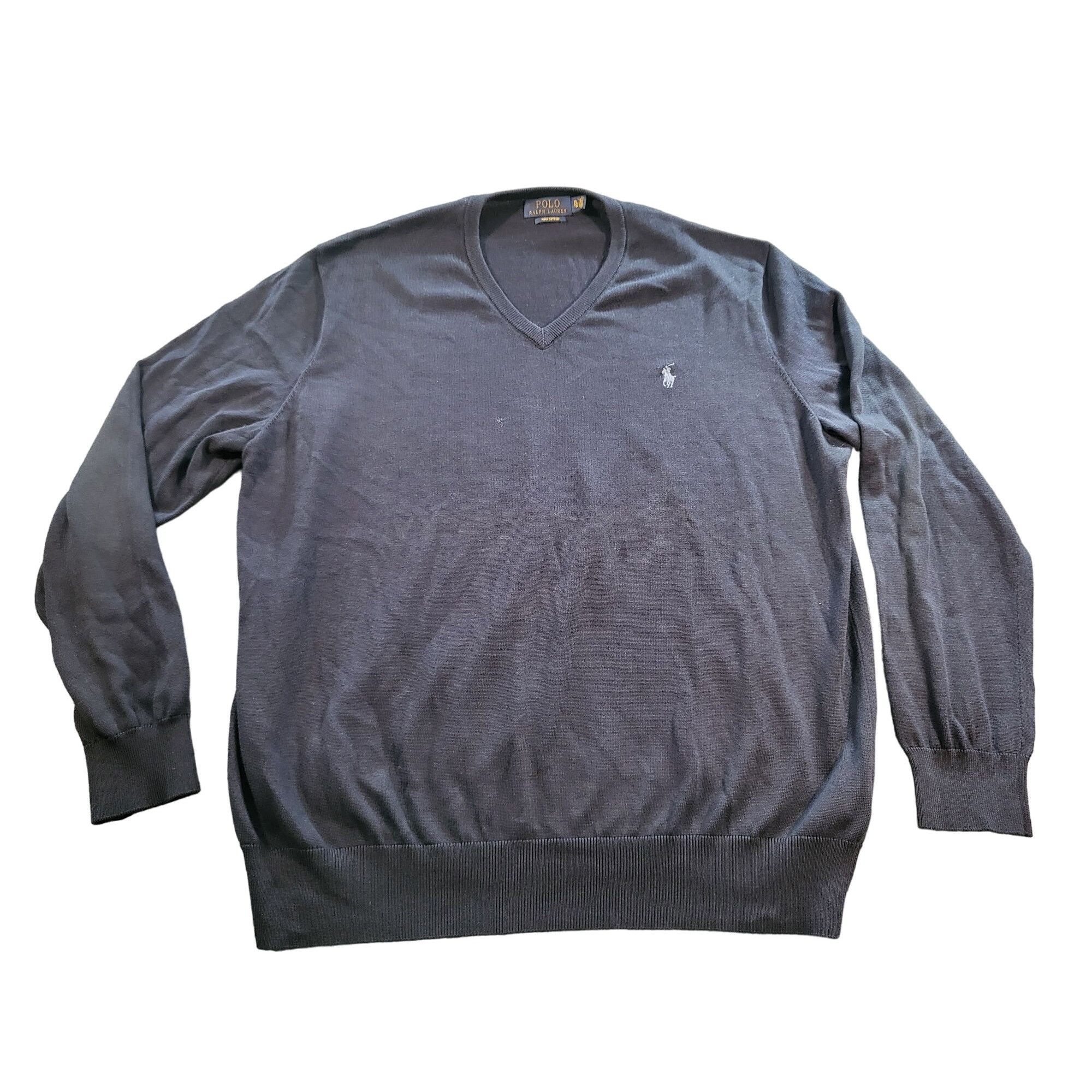 Polo Ralph Lauren Polo Ralph Lauren Pima Cotton Sweater Men Sz XL V Neck Blue Size US XL / EU 56 / 4 - 1 Thumbnail