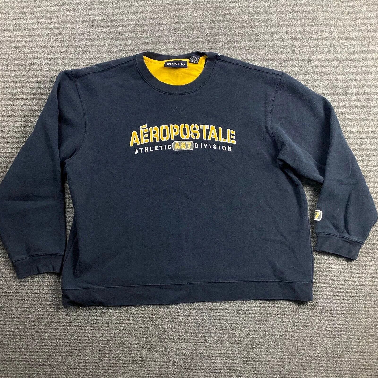 Aeropostale × Vintage Aeropostale Sweatshirt Men's Blue A87 Division Athletic XL Size US XL / EU 56 / 4 - 1 Thumbnail