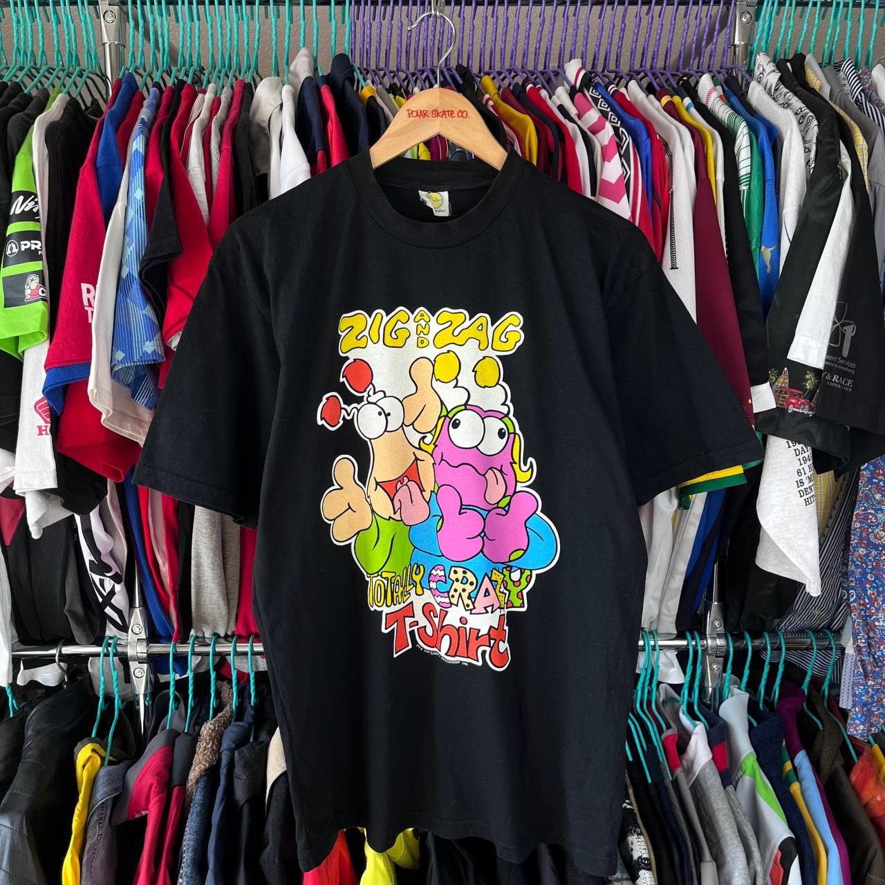 Vintage Vintage Rare 1993 Zig and Zag Cartoon Black Tshirt Supatees Size US L / EU 52-54 / 3 - 1 Thumbnail