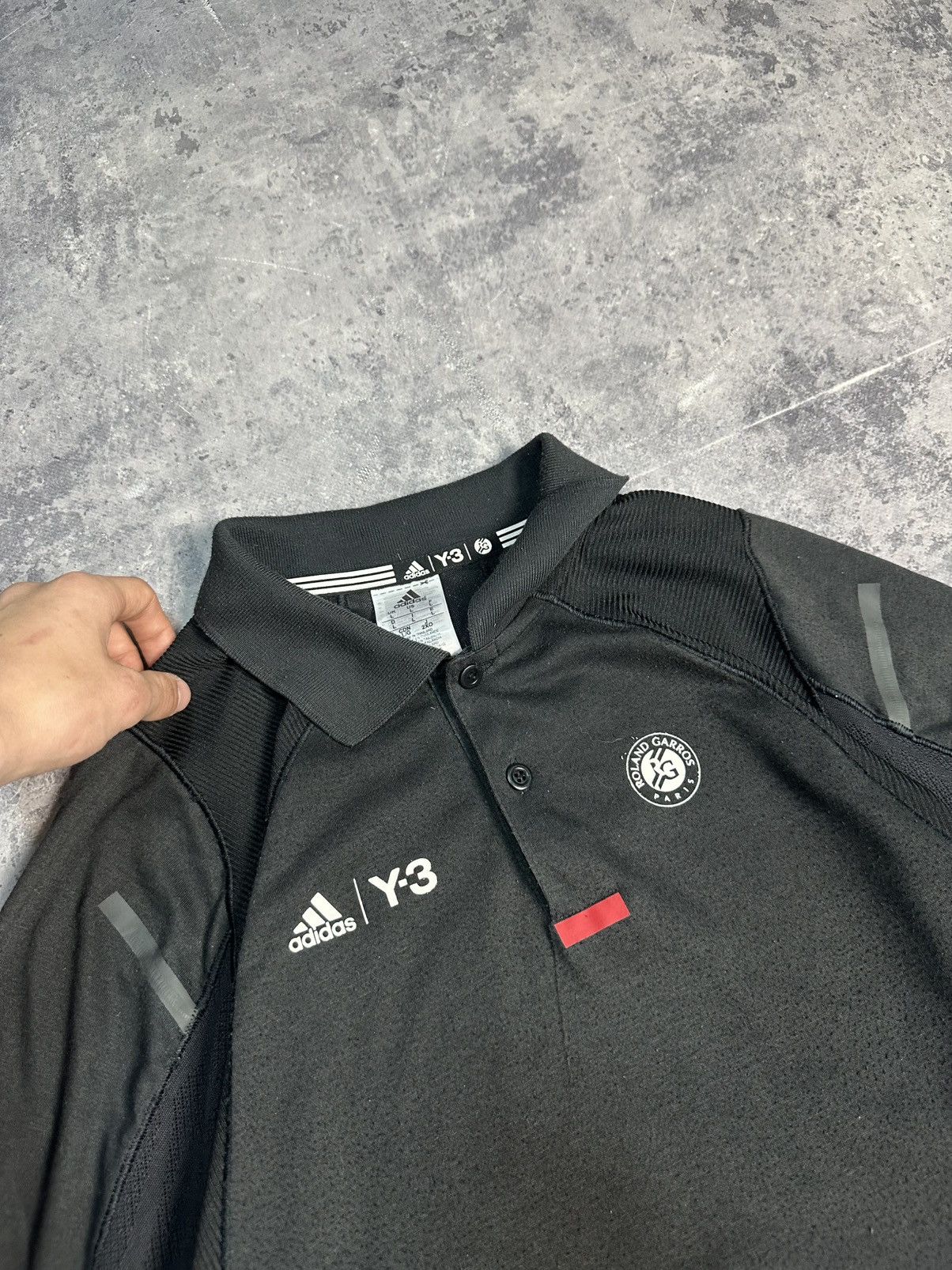 Yohji Yamamoto Y3 Adidas x Yohji Yamamoto Polo Shirt Big Logo Men Size L Size US L / EU 52-54 / 3 - 3 Thumbnail