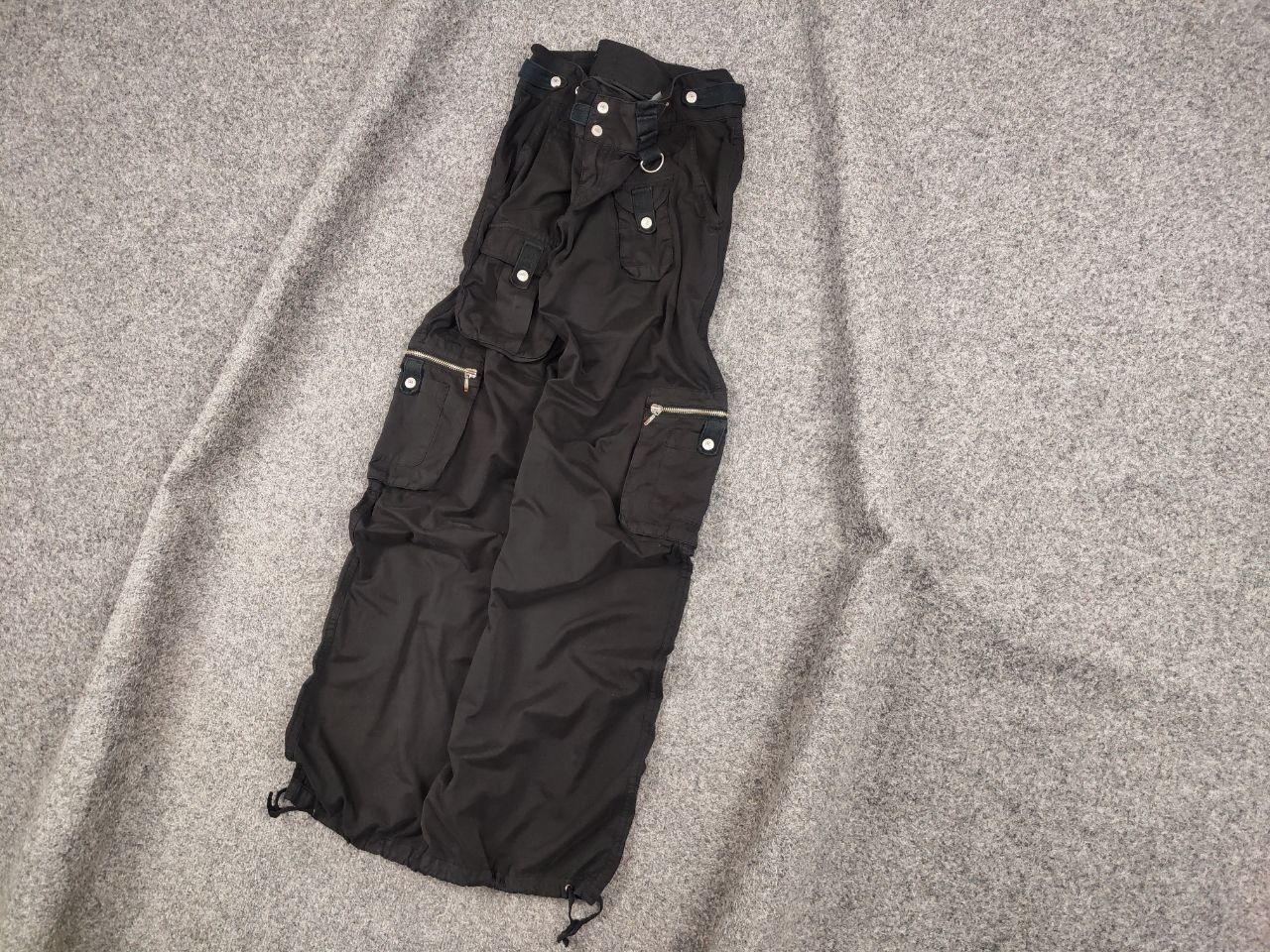 Japanese Brand Rare Vintage Y2K Japanese Black cotton Cargo Baggy Pants Size US 32 / EU 48 - 3 Thumbnail