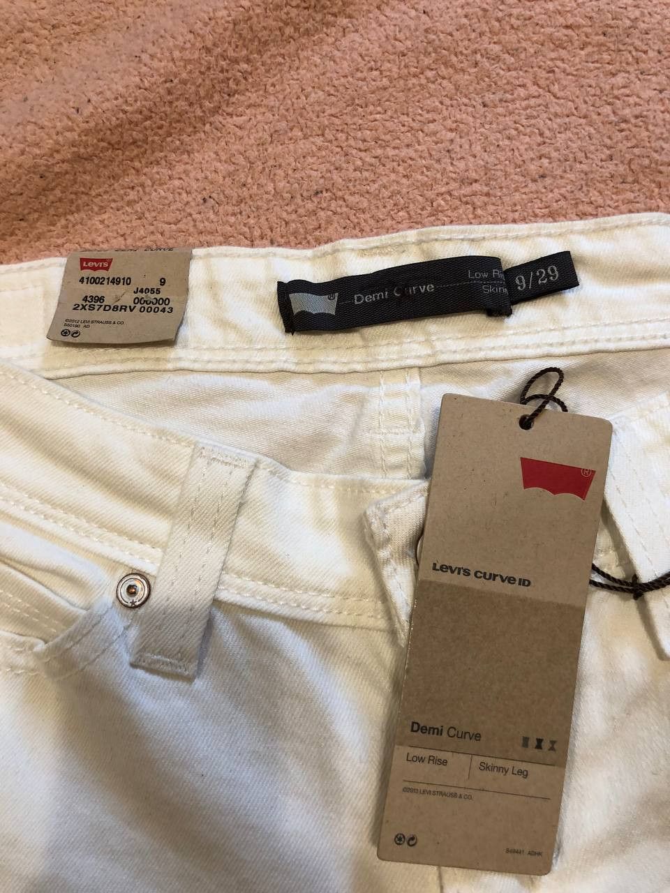 Levi's Vintage white jeans low skinny Y2K Levi's streetwear Size 29" - 2 Thumbnail