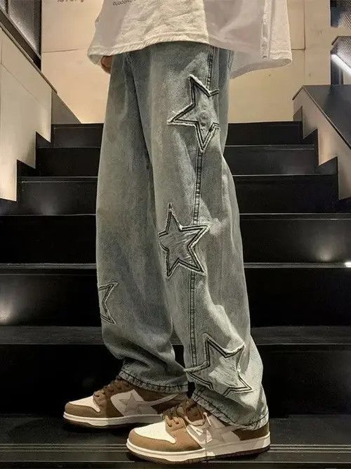 Japanese Brand Chiaki x Kita Y2K Star Embroidery Denim Pant Size US 34 / EU 50 - 2 Thumbnail