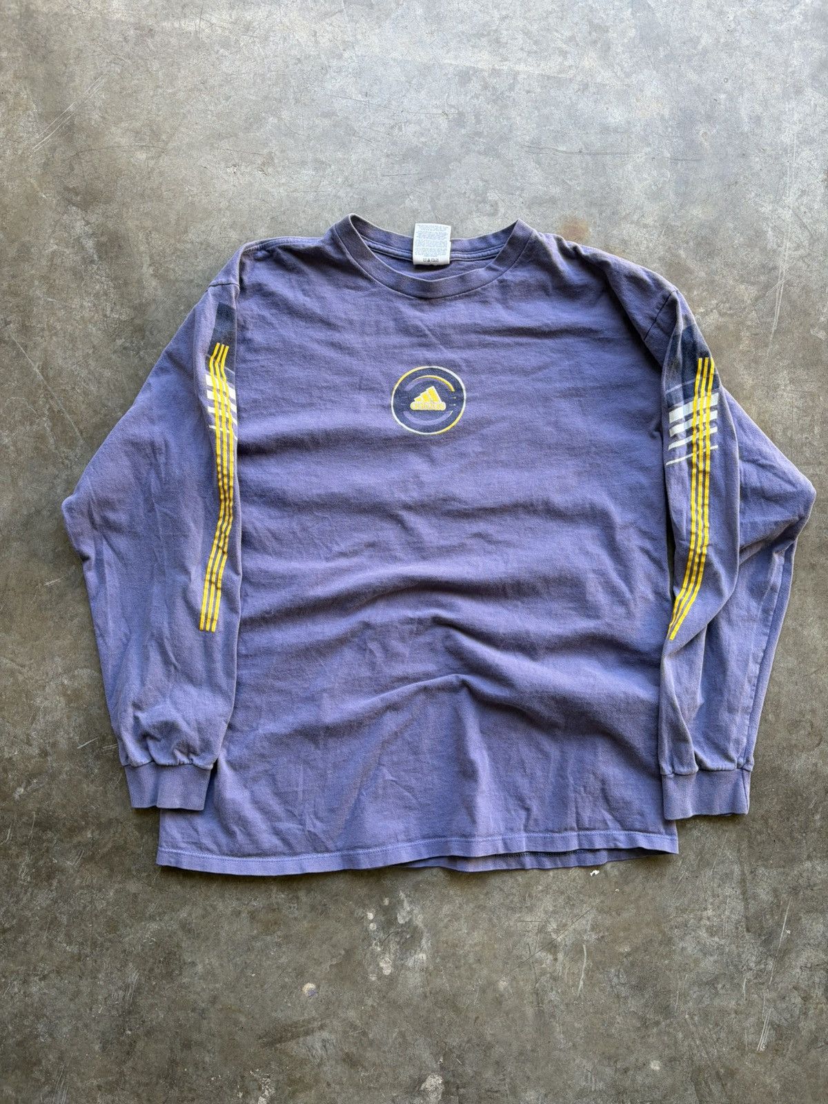 Adidas Vintage 90s/00s Adidas Graphic Faded Navy Long Sleeve Shirt Size US XL / EU 56 / 4 - 1 Thumbnail