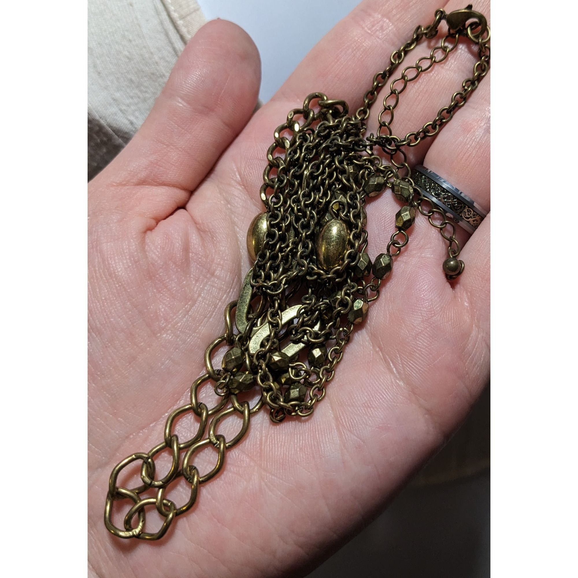 Other Retro Gold Abstract Beaded Link Necklace Size ONE SIZE - 4 Thumbnail
