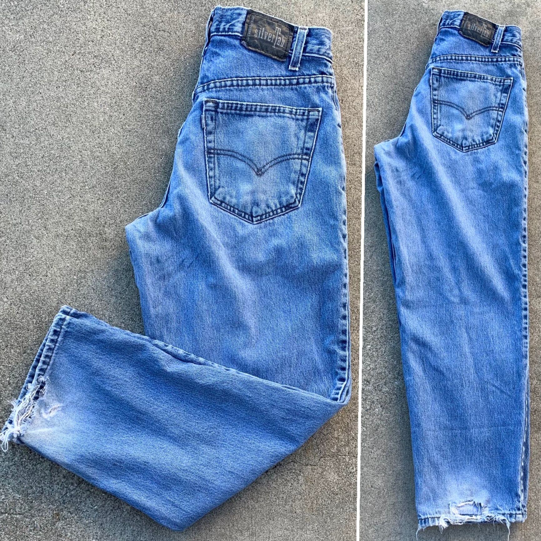 Levi's VINTAGE Levi's Silvertab Baggy Jeans 31 Inseam 30 1/4 in Waist 39 1/4 in Rise 11 1/2 in 90s Men Jeans Blue Cotton Denim Relaxed 5-Pocket Levi's Mens Size US 31 - 3 Thumbnail