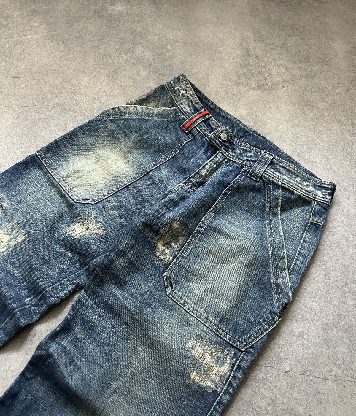 Japanese Brand Clink Jeans London Distressed baggy y2k jeans Size US 27 - 3 Thumbnail