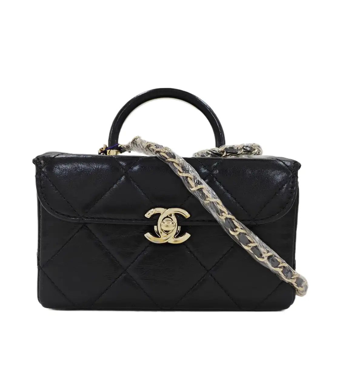 Chanel CHANEL mini black cowhide leather quilted shoulder bag handbag crossbody bag gol Size ONE SIZE - 1 Thumbnail