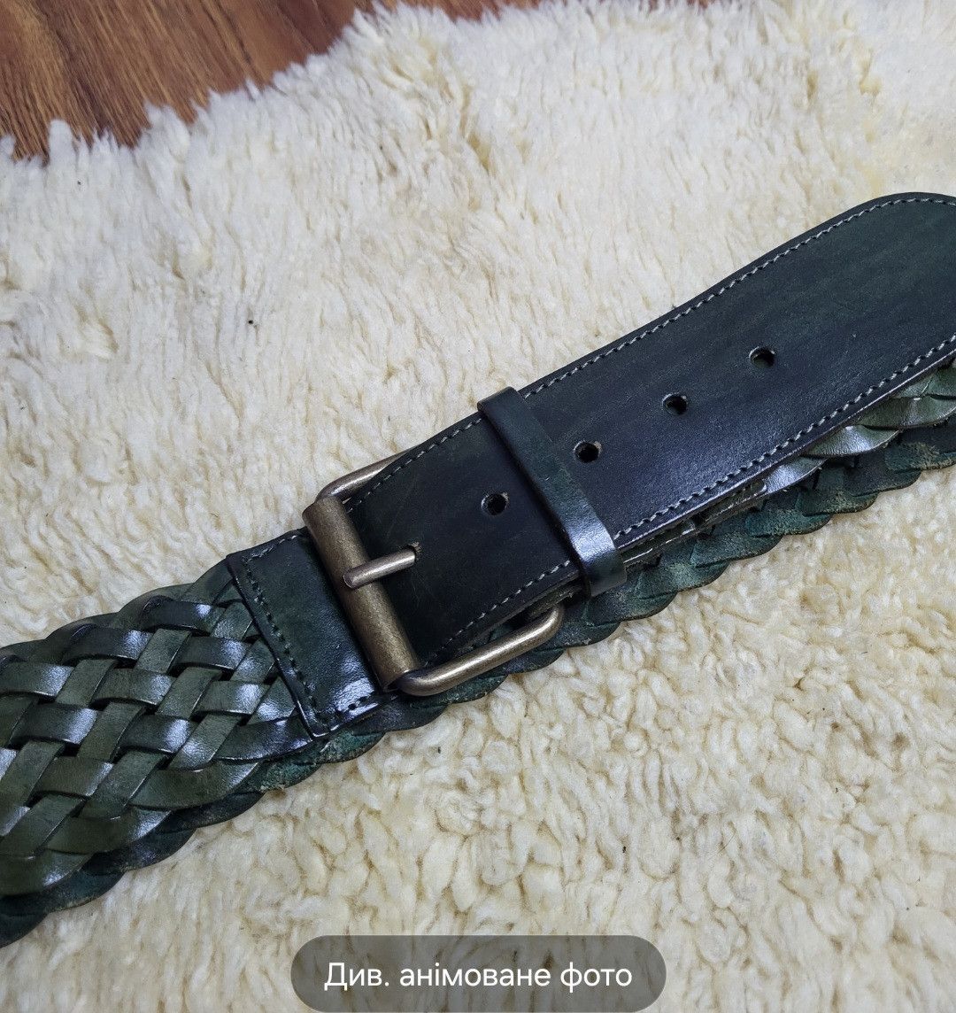 Other Bekaloo Hand-Braided Leather Belt – Made in France – Green Size ONE SIZE - 1 Thumbnail