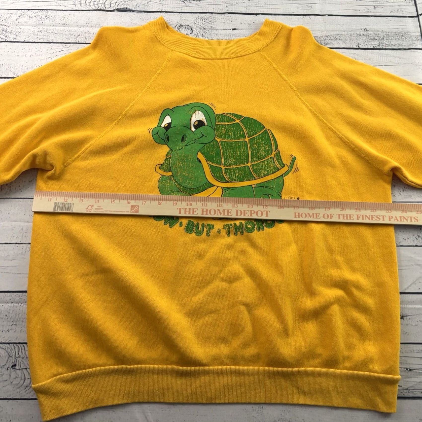 Vintage Vintage Slow But Thorough Turtle Crewneck Sweatshirt Mens XL Gold Size US XL / EU 56 / 4 - 5 Thumbnail