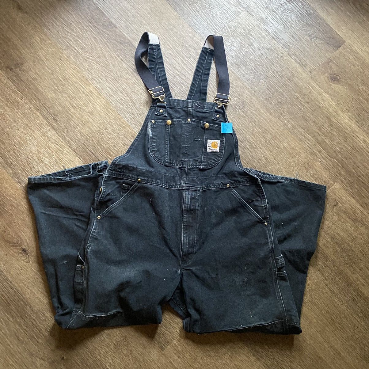 image of Double Knee Carhartt Overalls in Black, Men's (Size 38)