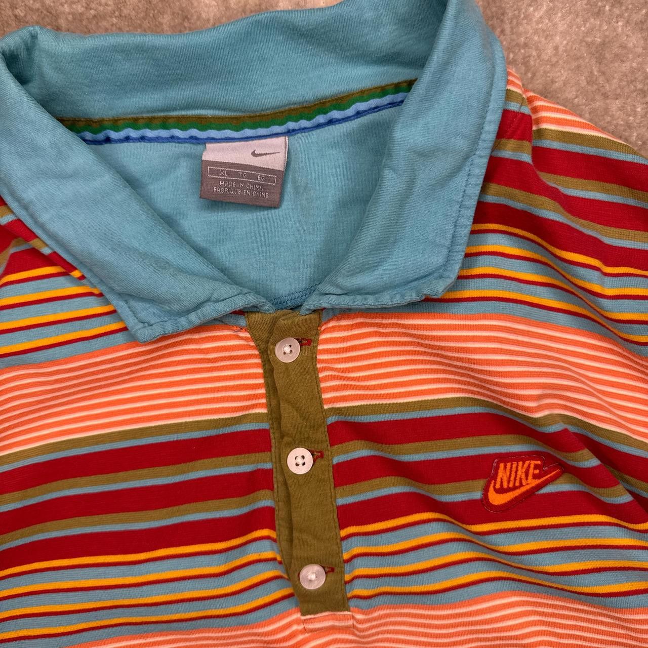 Nike Nike striped polo shirt with blue collar Size US XL / EU 56 / 4 - 2 Thumbnail