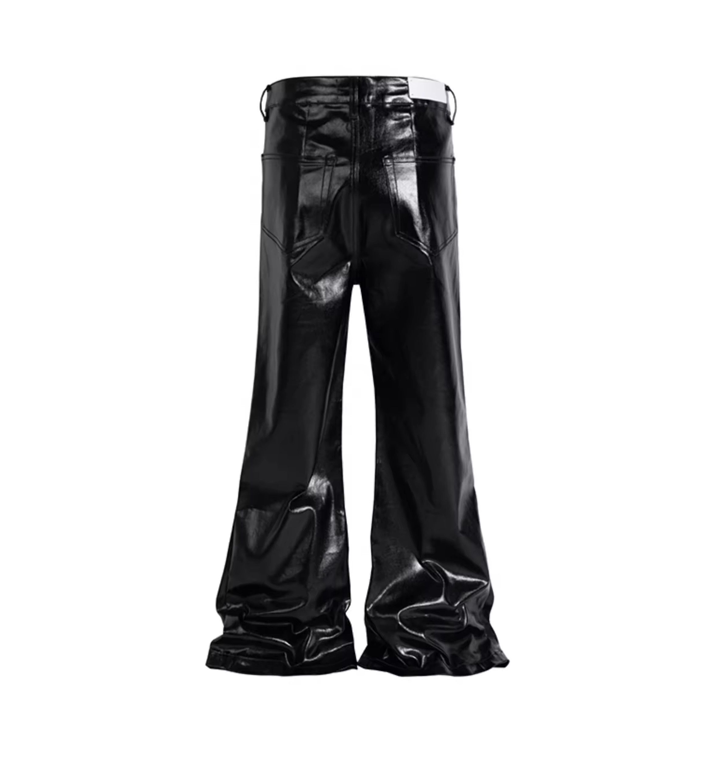 Jean Coating Glossy Patent Leather Baggy Black Jeans Size US 34 / EU 50 - 5 Thumbnail