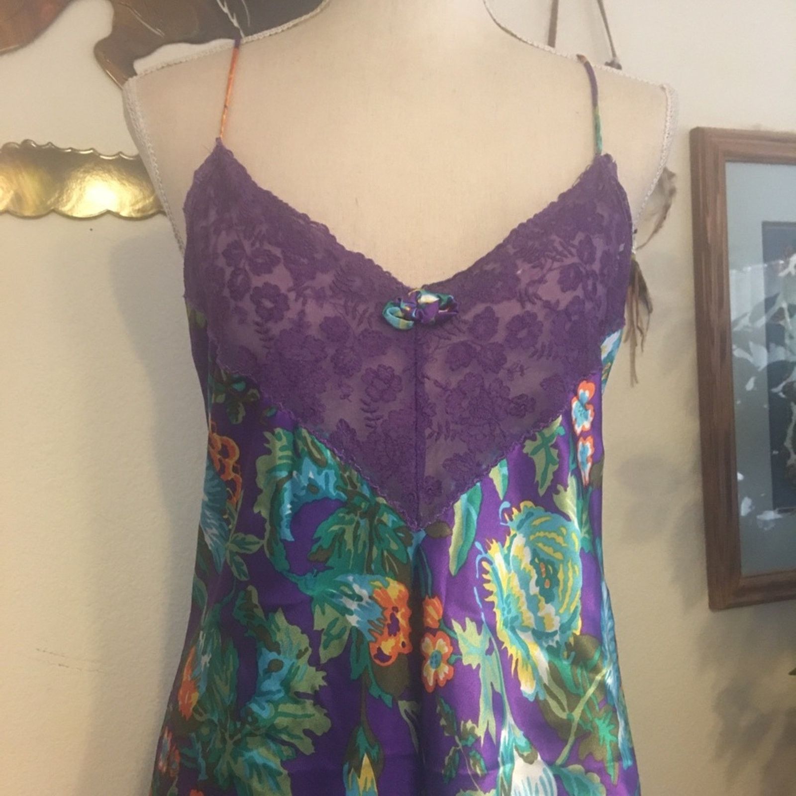 Victoria's Secret Vintage 80s Victoria’s Secret gold label satin chemise Size ONE SIZE - 2 Thumbnail