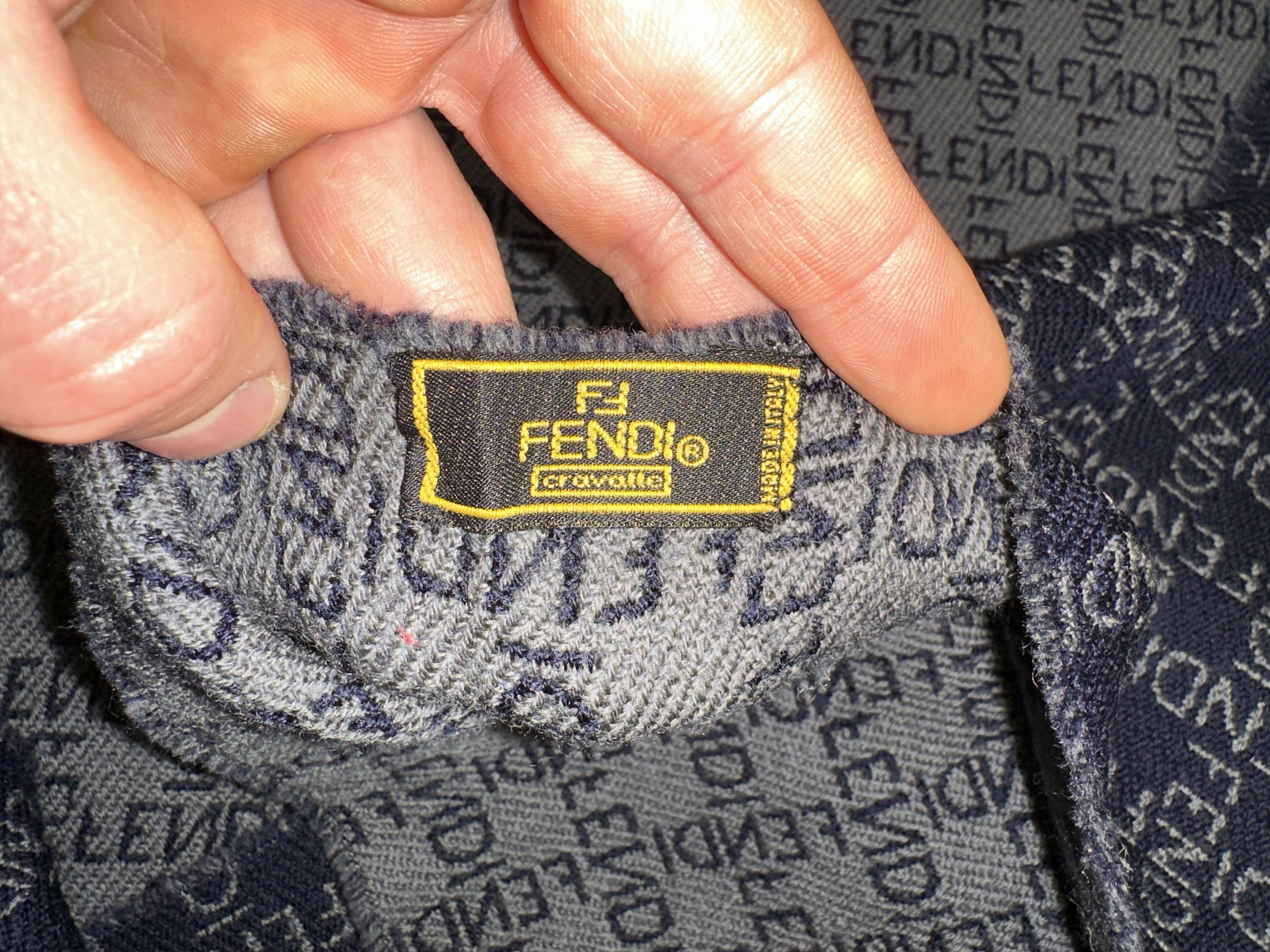 Fendi Rare Fendi Zucca Monogram Wool Scarf Fringed 140x34 Cm Size ONE SIZE - 3 Thumbnail