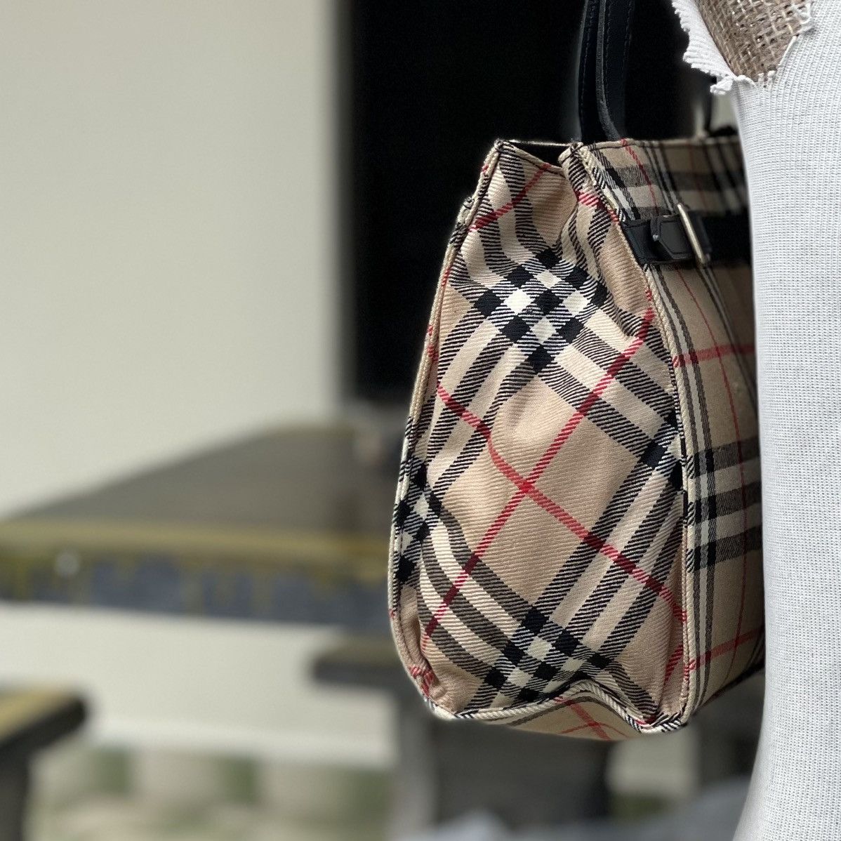 Burberry × Japanese Brand × Vintage ❗️ RARE Burberry Blue Label Nova Check Small Tote Size ONE SIZE - 6 Thumbnail