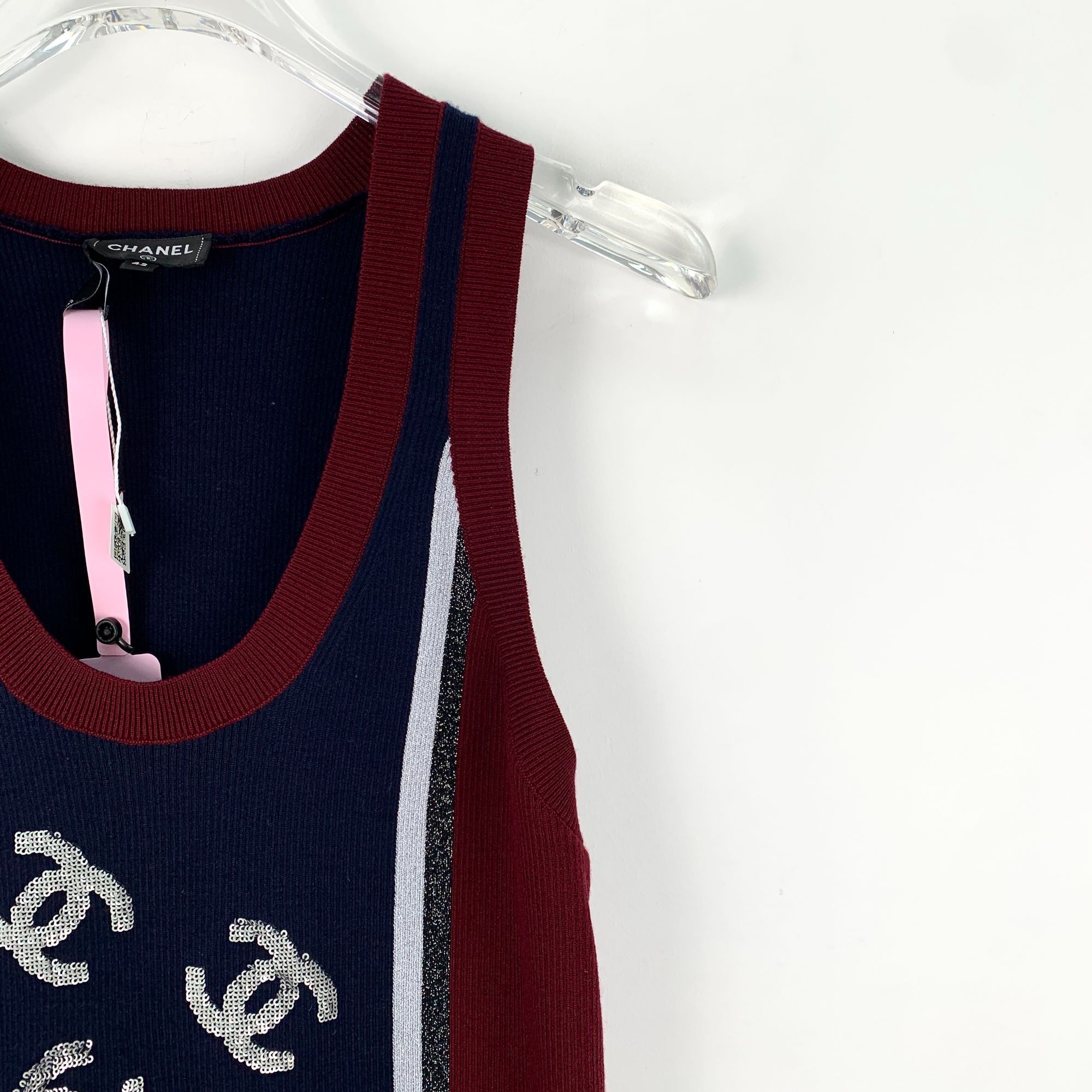 Chanel Chanel Color-Blocked Logo Sequin Wool Sleeveless Knitted Ves Size M / US 6-8 / IT 42-44 - 6 Thumbnail