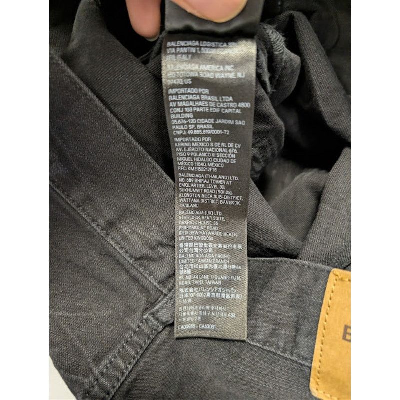 Balenciaga o1rshd1 Low Crotch Light Japanese Denim Pants in Black Size US 30 / EU 46 - 22 Thumbnail