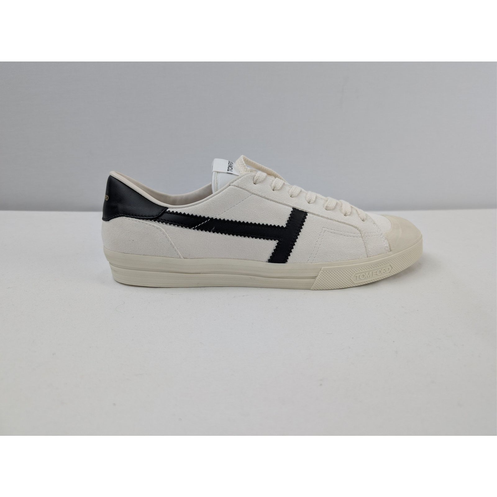 Tom Ford o1rshd1 Jarvis leather low-top sneakers in white/black Size US 8 / EU 41 - 4 Thumbnail