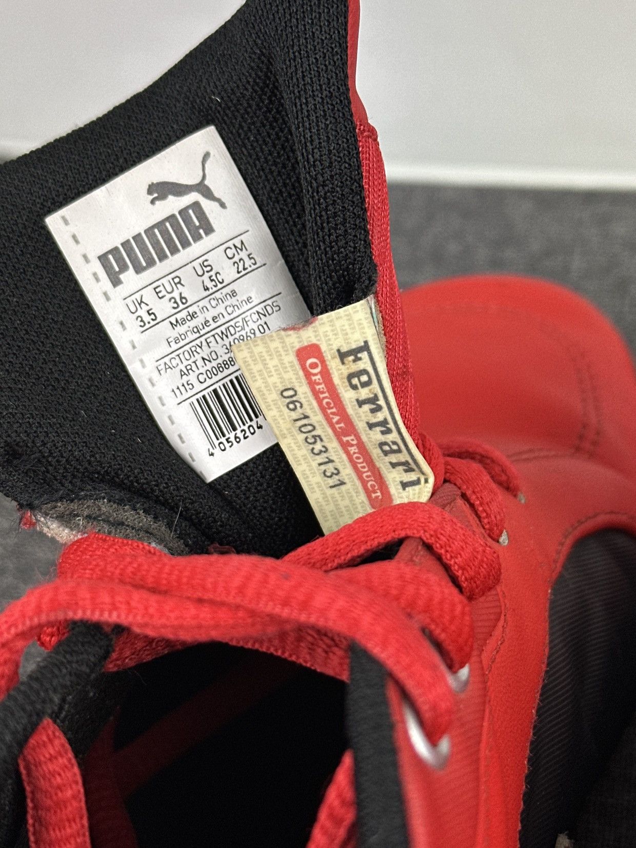 Ferrari × Puma PUMA Ferrari Drift Cat Red Black Low Top Sneakers Motorsport Size US 4.5 / IT 34.5 - 14 Thumbnail