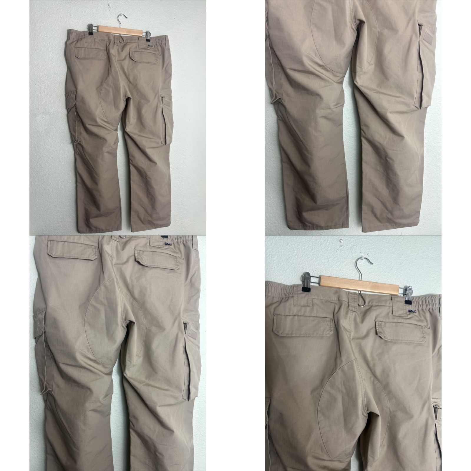 Vintage LAPG Operator Tactical Pants Mens 42x30 Cargo Khaki Elastic Waistband Ripstop Canvas Front Pockets 30in Inseam Regular Rise Mid Belt Loops Straight Size US 42 / EU 58 - 8 Thumbnail