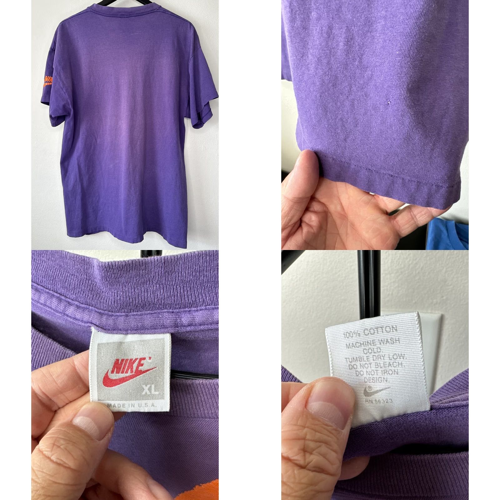 Nike VINTAGE Nike Basketball Graphic T Shirt USA Purple Single Stitch XL 90s Mens Size US XL / EU 56 / 4 - 9 Thumbnail