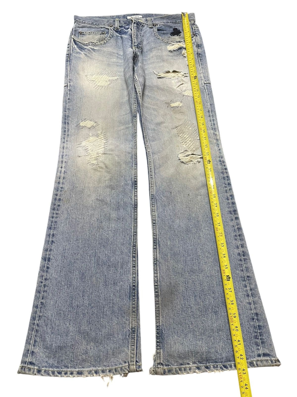 Ego Tripping Vintage Japan Ego Tripping Faded Distressed Flare Jeans Size US 32 / EU 48 - 12 Thumbnail
