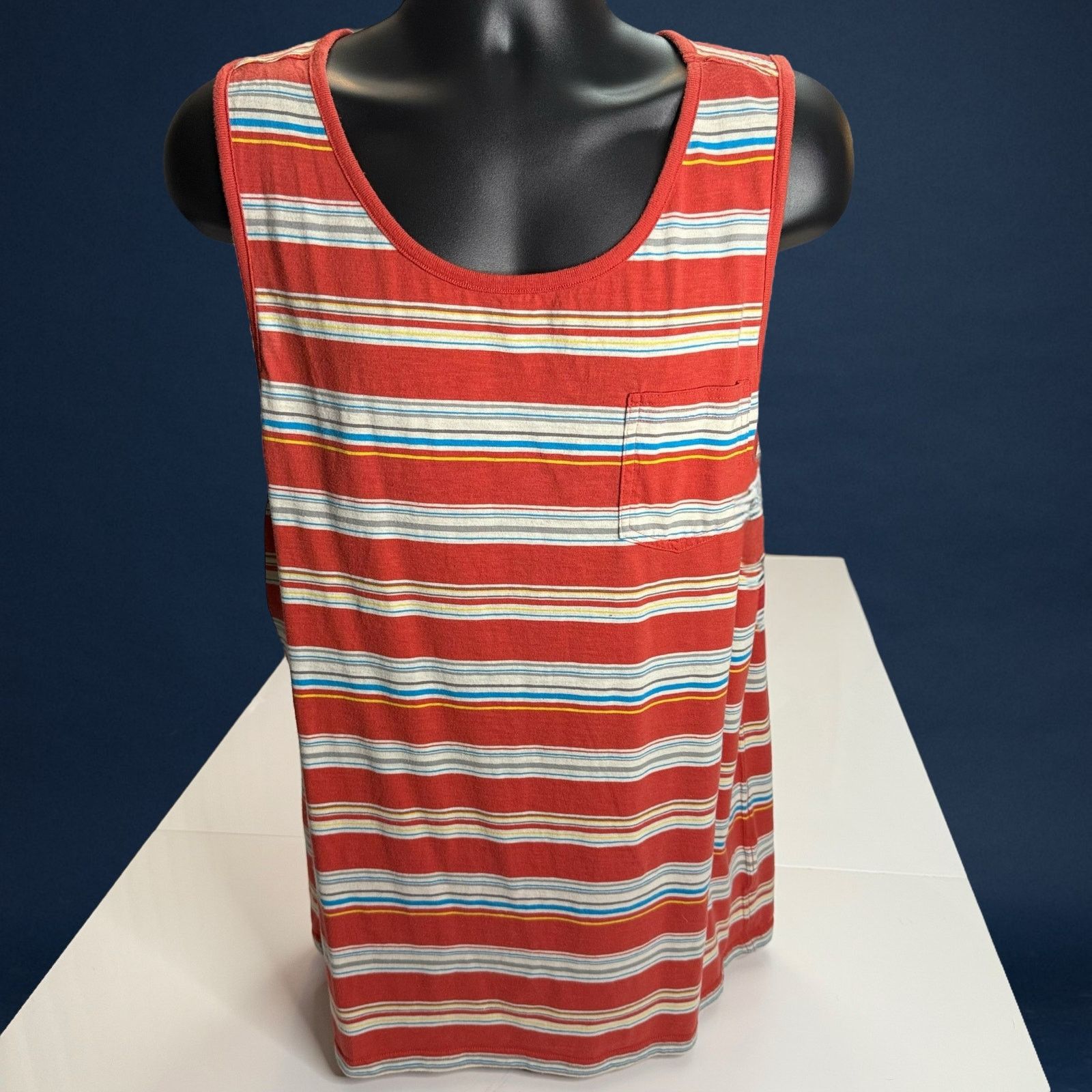 Quiksilver Quiksilver Men’s XXL Red Multicolor Stripe Tank Top Pocket Size US XXL / EU 58 / 5 - 1 Thumbnail
