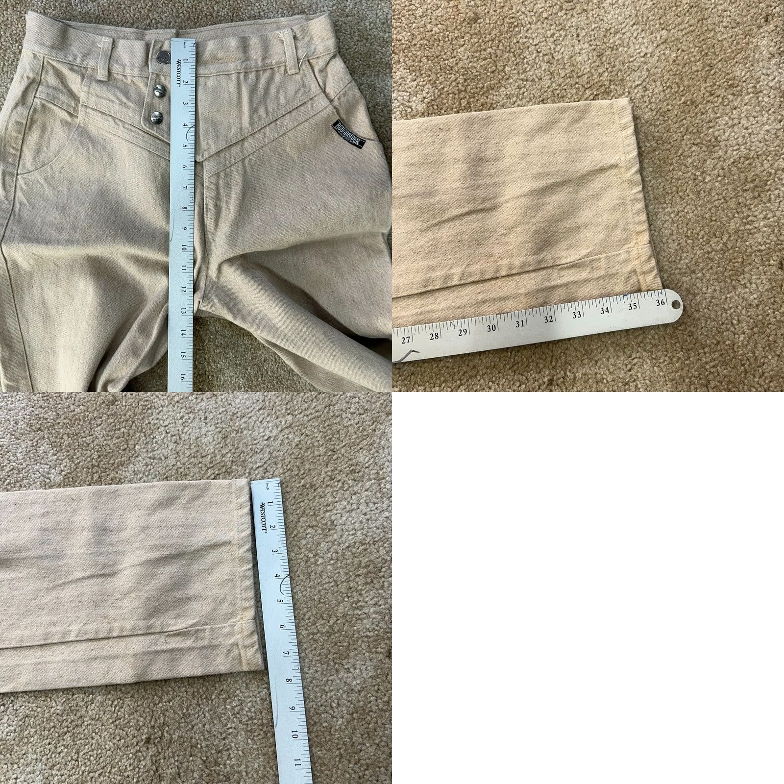 Vintage VINTAGE Roughrider by Circle T Jeans Women's 13/14 30x36 Beige Denim 5-Pocket Straight Jeans Mens/ Womens Size 36" / US 14 / IT 50 - 9 Thumbnail