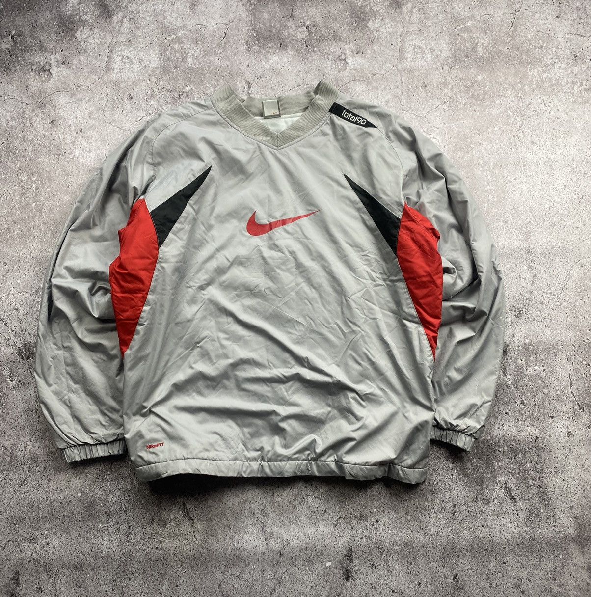 Nike × Vintage Vintage Nike Heavy Nylon Drill Metal Boxy Sweatshirt Size US XL / EU 56 / 4 - 1 Thumbnail