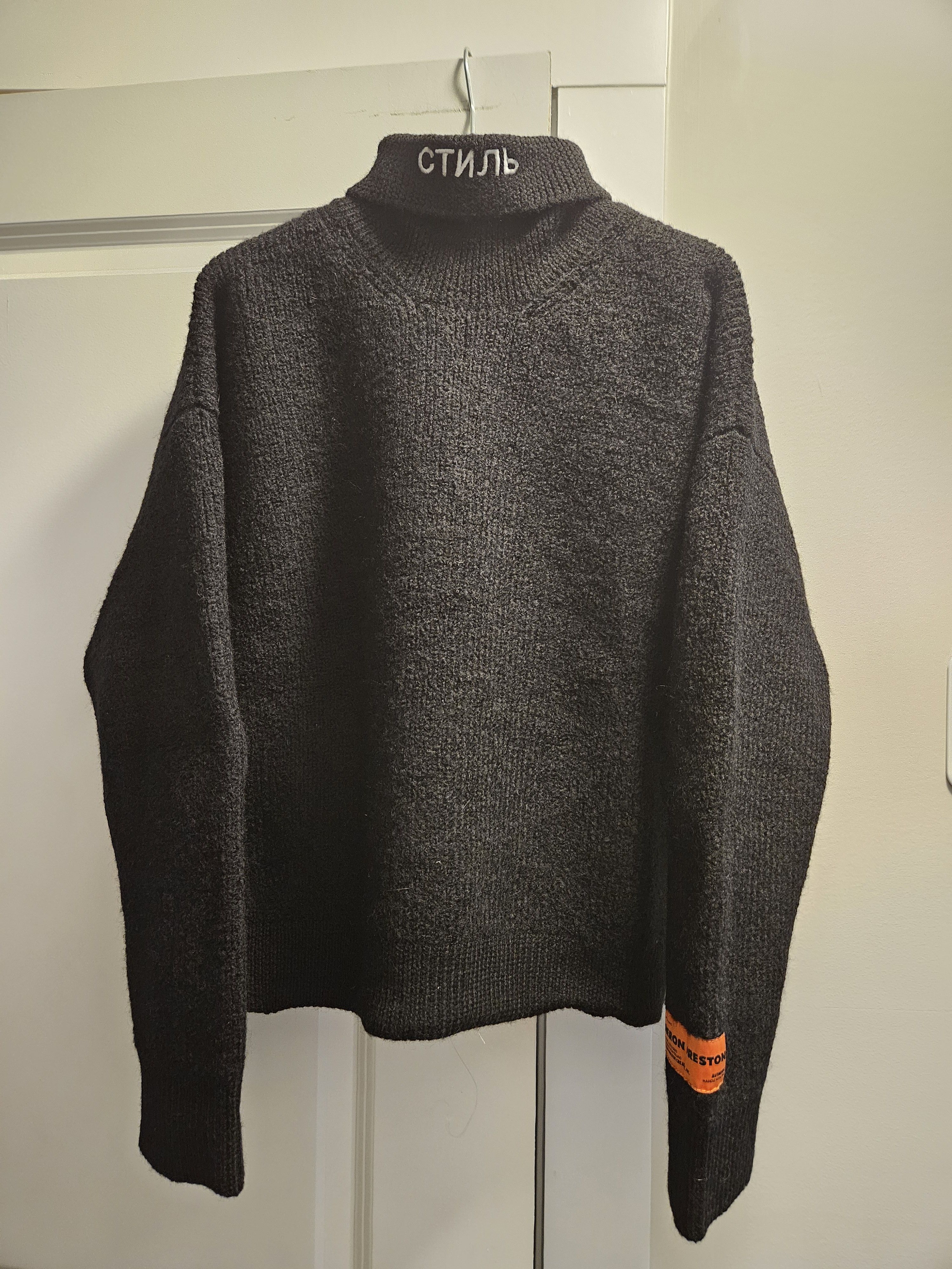 Heron Preston Heron Preston Black СТИЛЬ Thick Turtleneck Cotton Sweater Size US L / EU 52-54 / 3 - 1 Thumbnail