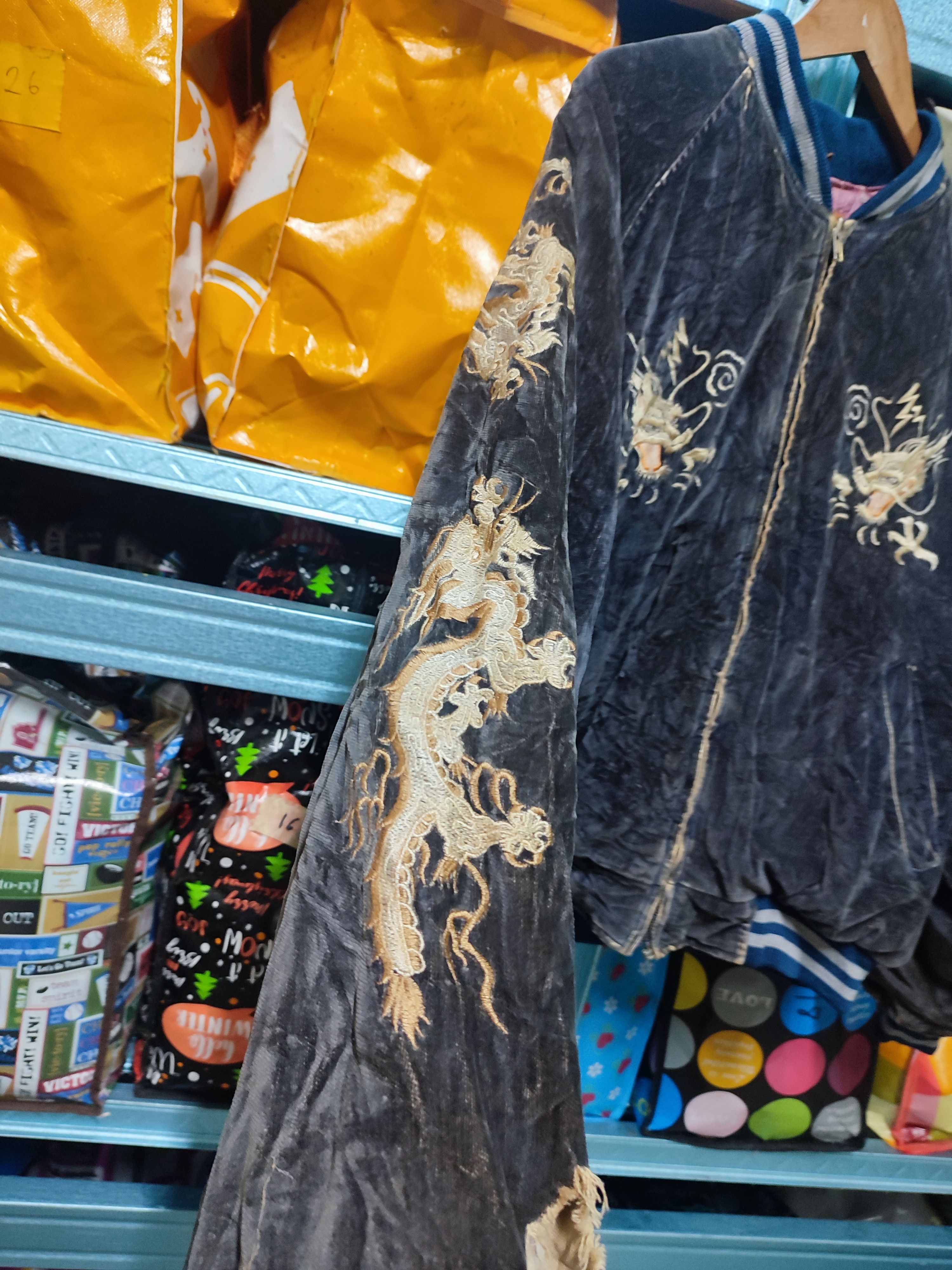 90s Houston Sukajan Japan Souvenir Jacket Dragon Embroidery