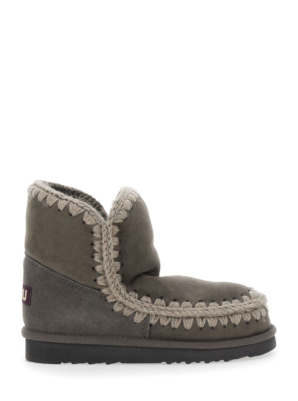 Mou 'Eskimo' Grey Ankle Boots with Crochet Details and Logo Patch on the Rear in Suede Woman Size US 10 / IT 40 - 1 Thumbnail