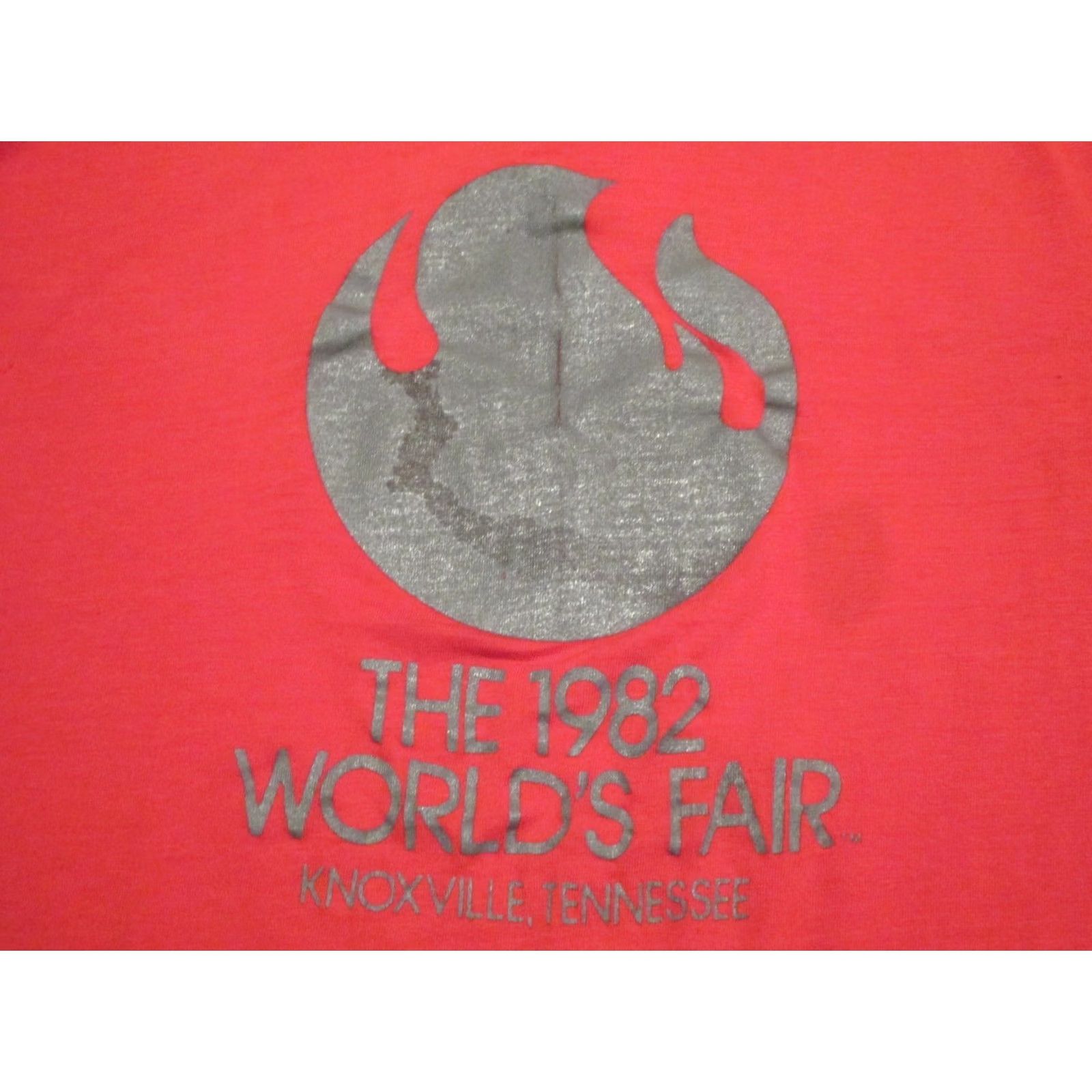Vintage VINTAGE 1982 WORLD'S FAIR KNOXVILLE TENNESSEE PAPER THIN T-Shirt XS single stitch Red Mens Size US XS / EU 42 / 0 - 3 Thumbnail