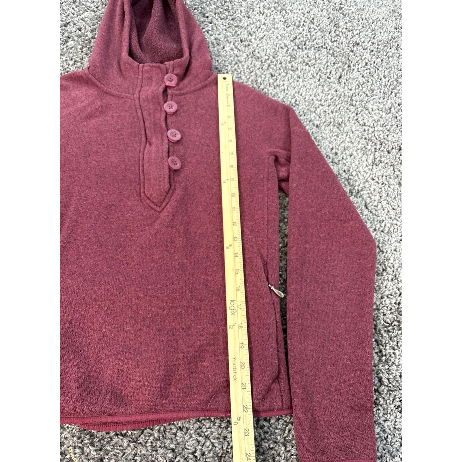 The North Face The North Face Sweater Women M Hooded Shawl Collar Fleece Pullover Red Maroon Size M / US 6-8 / IT 42-44 - 2 Thumbnail
