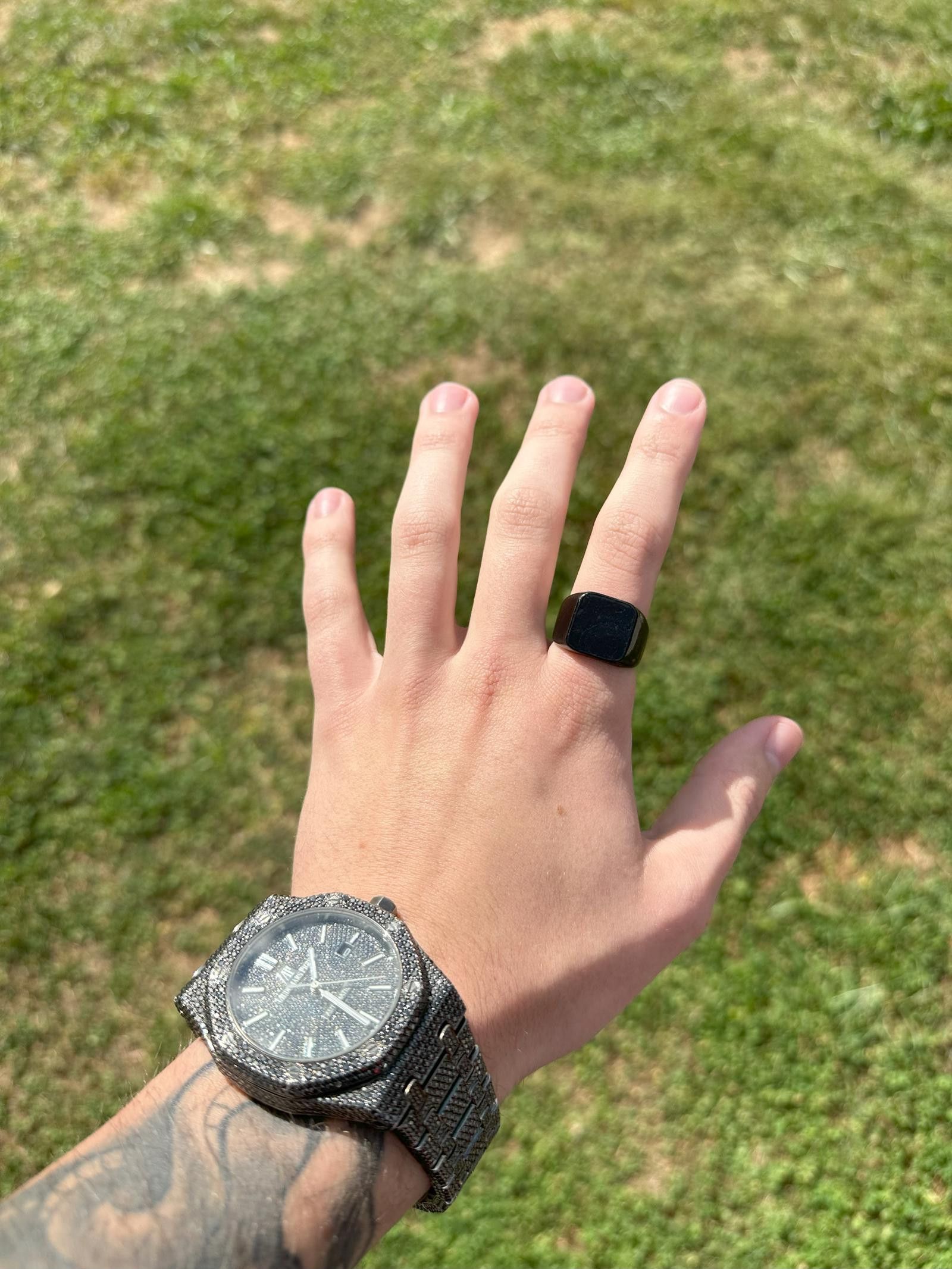 Jewelry Black Large Signet Ring Size ONE SIZE - 3 Thumbnail