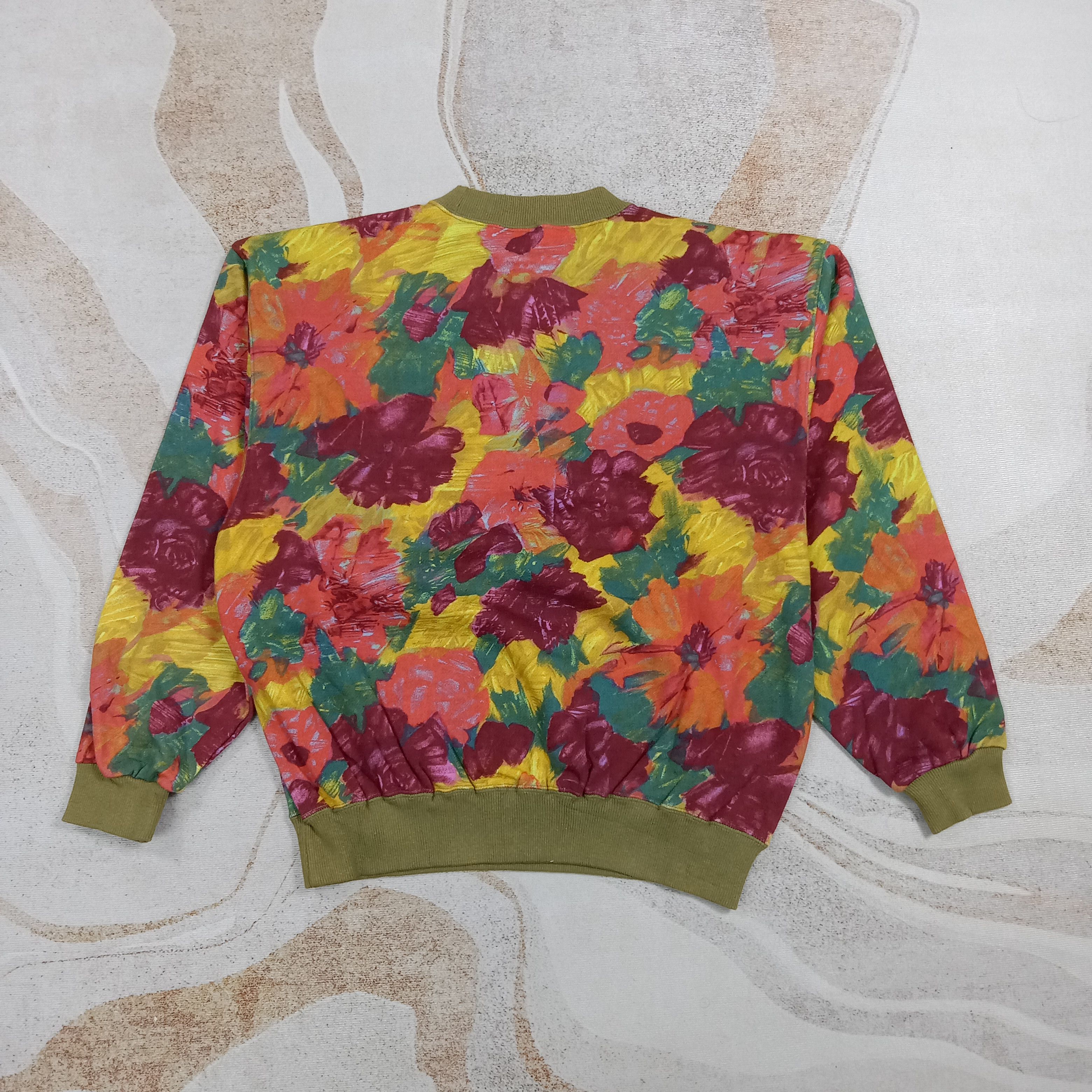 Vintage 90's Flover Art Overprint Gypsy Style Sweatshirt C271N27 Size US M / EU 48-50 / 2 - 4 Thumbnail