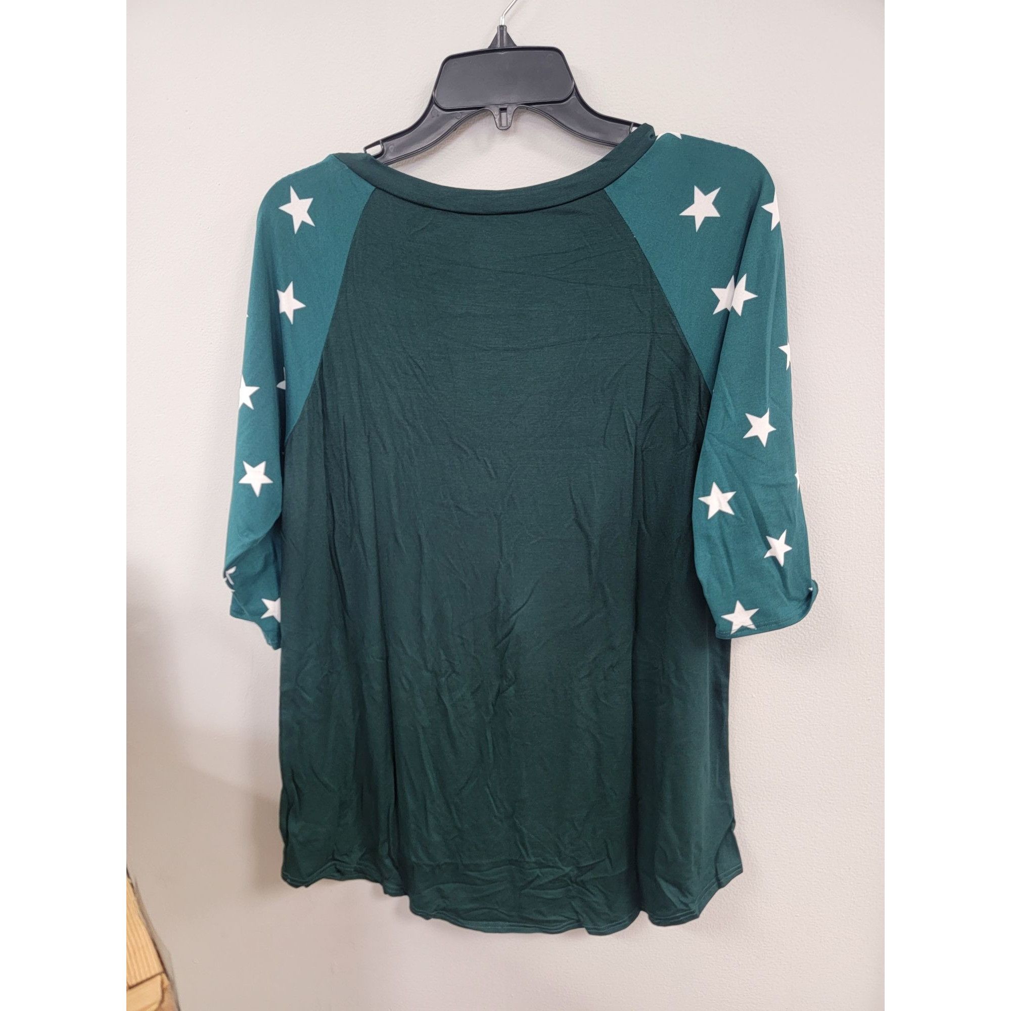 Other Raglan Sleeve Contrast Tunic Hunter Green with White Stars S Size L / US 10 / IT 46 - 3 Thumbnail