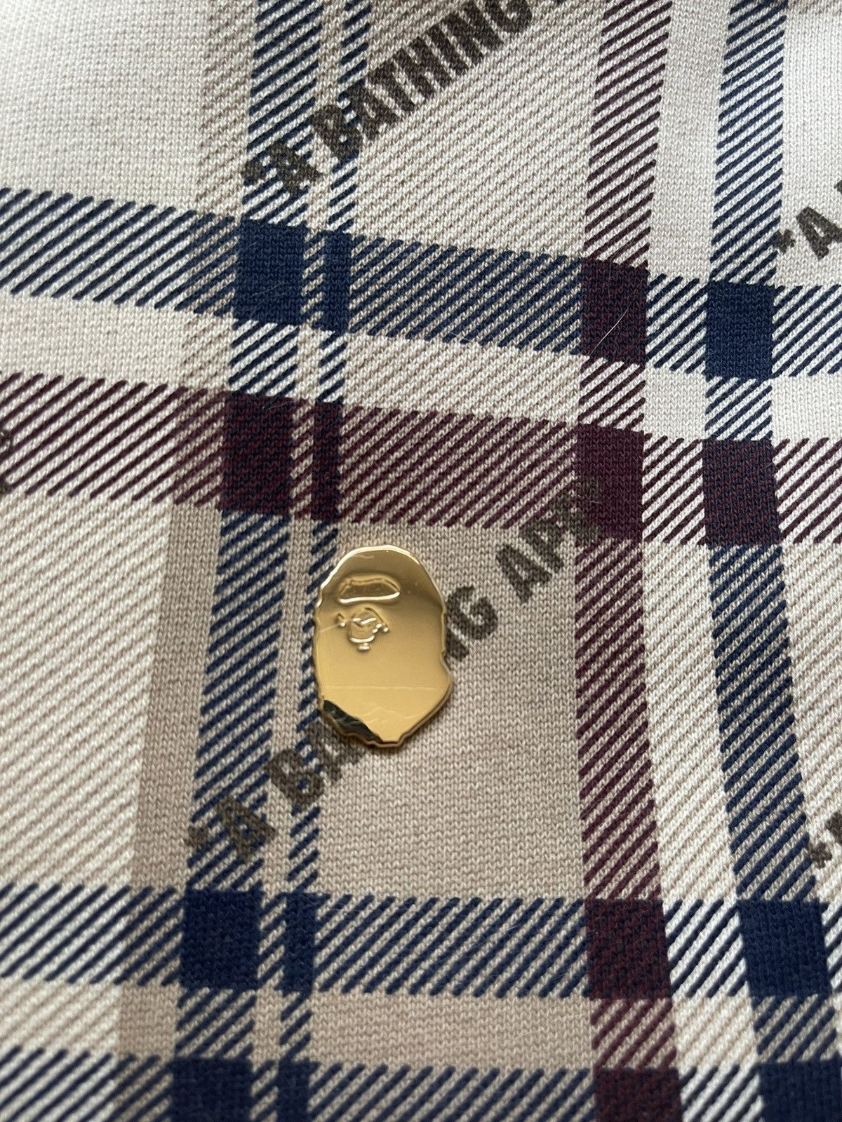 Bape BAPE A Bathing Ape Logo Check Pattern Crewneck Size US XL / EU 56 / 4 - 6 Thumbnail