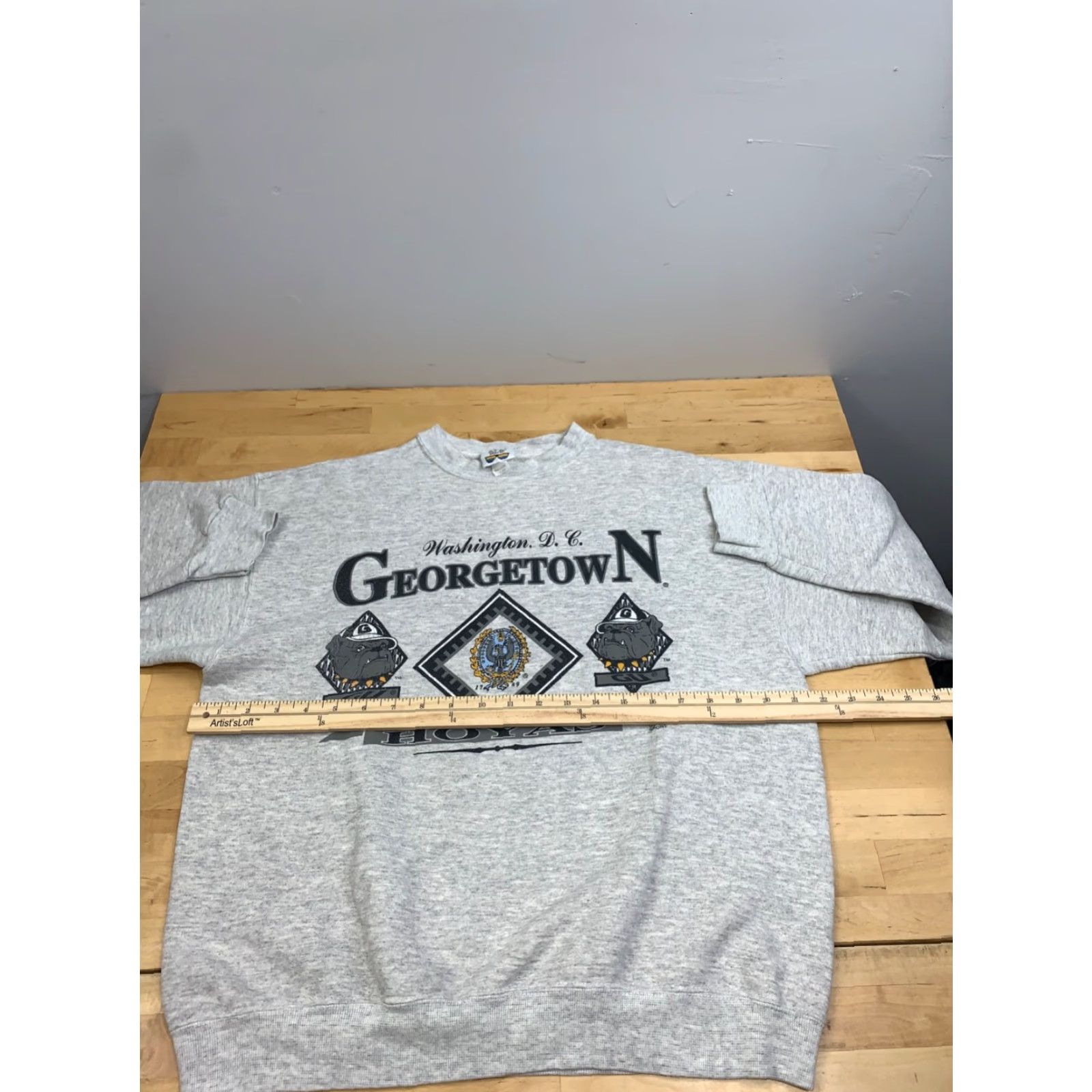 Vintage VINTAGE Georgetown Hoyas Sweatshirt Mens L Gray Pullover USA 90s 11984 Size US L / EU 52-54 / 3 - 5 Thumbnail