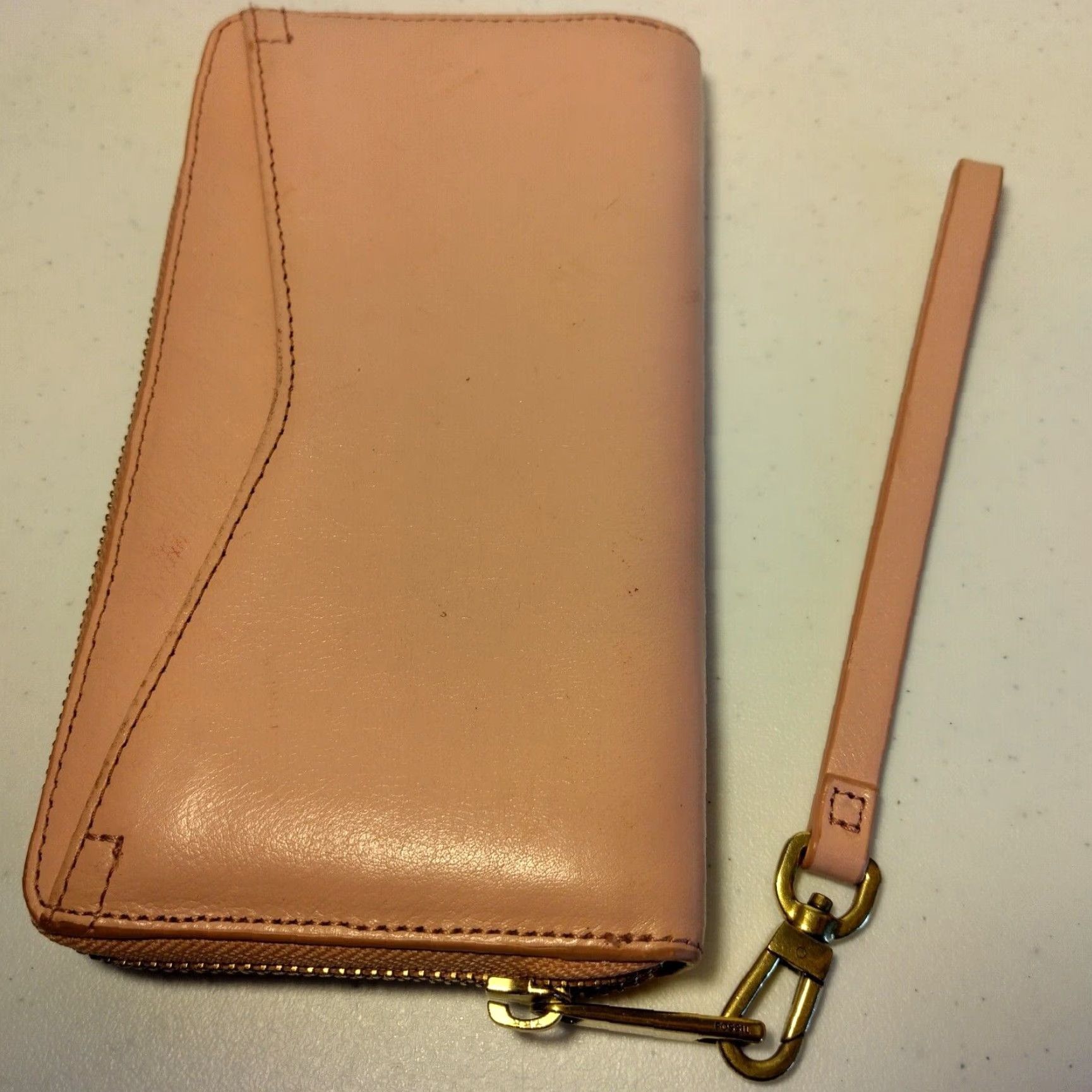 Fossil Fossil Wallet Clutch Leather Pink Dusty Rose Zip-Around Men? Women? Size ONE SIZE - 4 Thumbnail