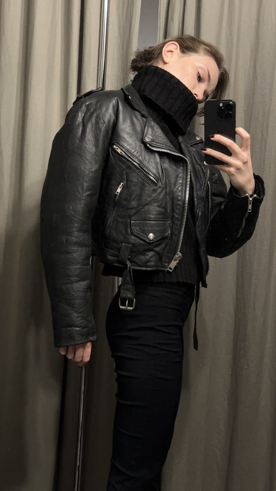 Vintage Western Cropped Leather Jacket Size S / US 4 / IT 40 - 4 Thumbnail