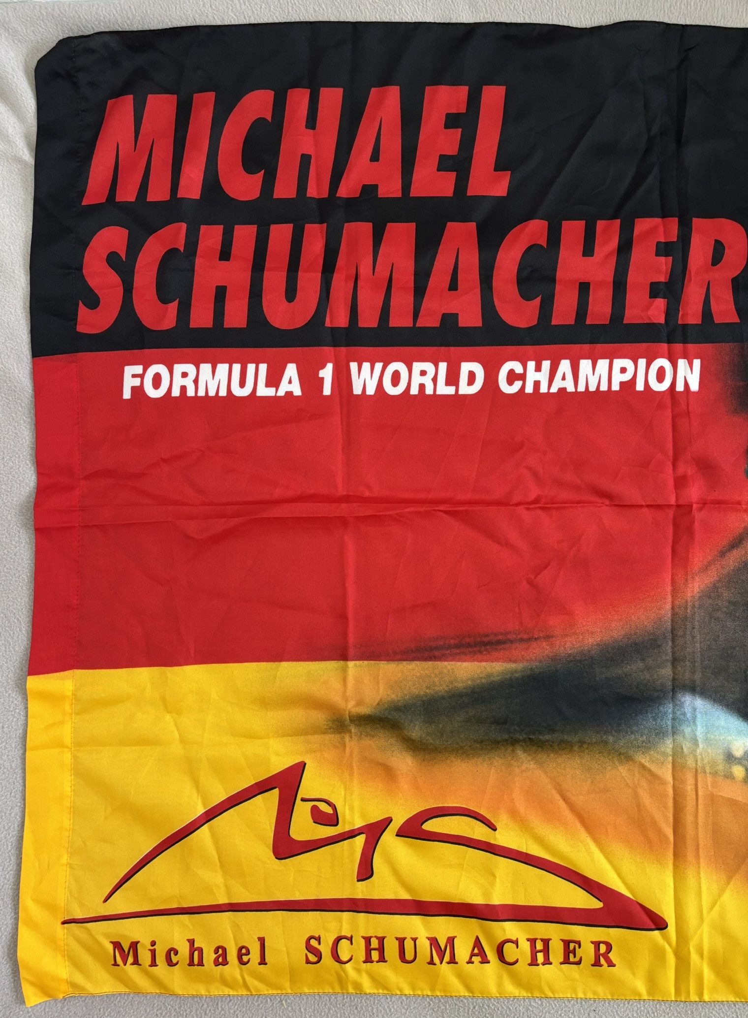 Vintage Michael Schumacher Formula 1 World Champion flag Size ONE SIZE - 2 Thumbnail