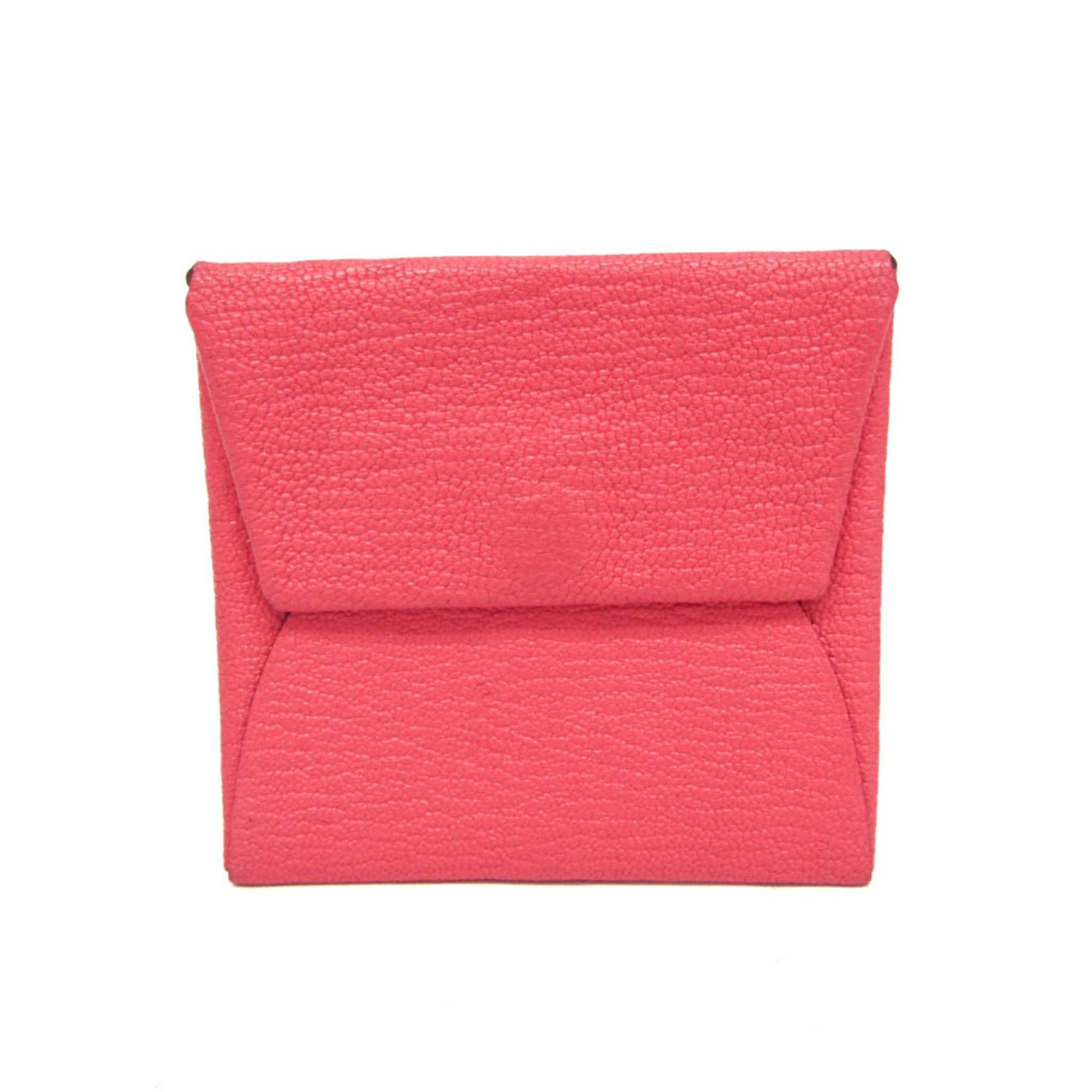 Hermes Hermes Bastia Men,Women Chevre Leather Coin Purse/coin Case Pink Size ONE SIZE - 1 Thumbnail