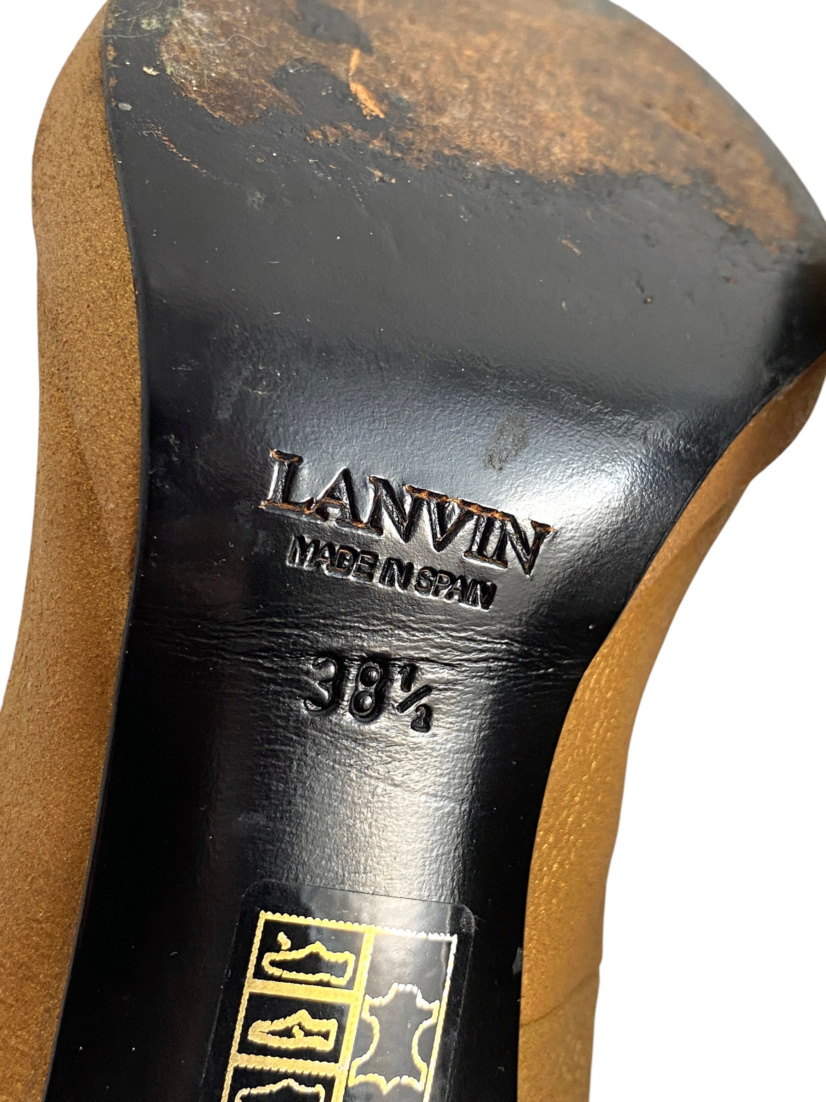 Lanvin Lanvin Gold Metallic Leather Women Heels Pumps Shoes Size US 7.5 / IT 37.5 - 12 Thumbnail